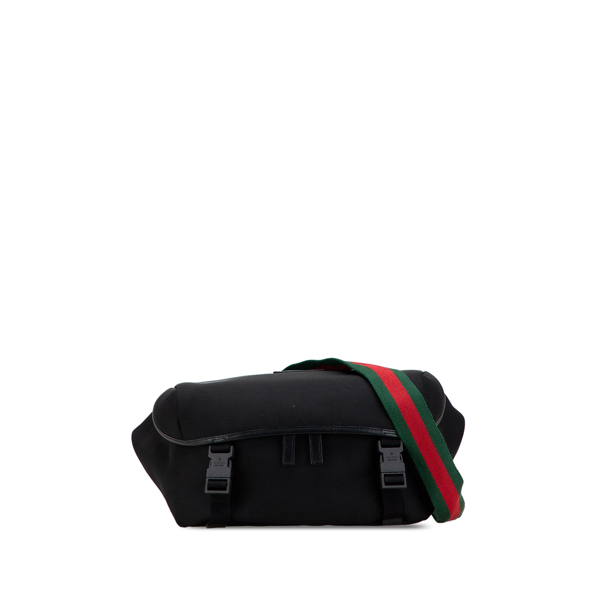 Gucci | Pre-Owned Canvas Techno Web Belt Bag | Black