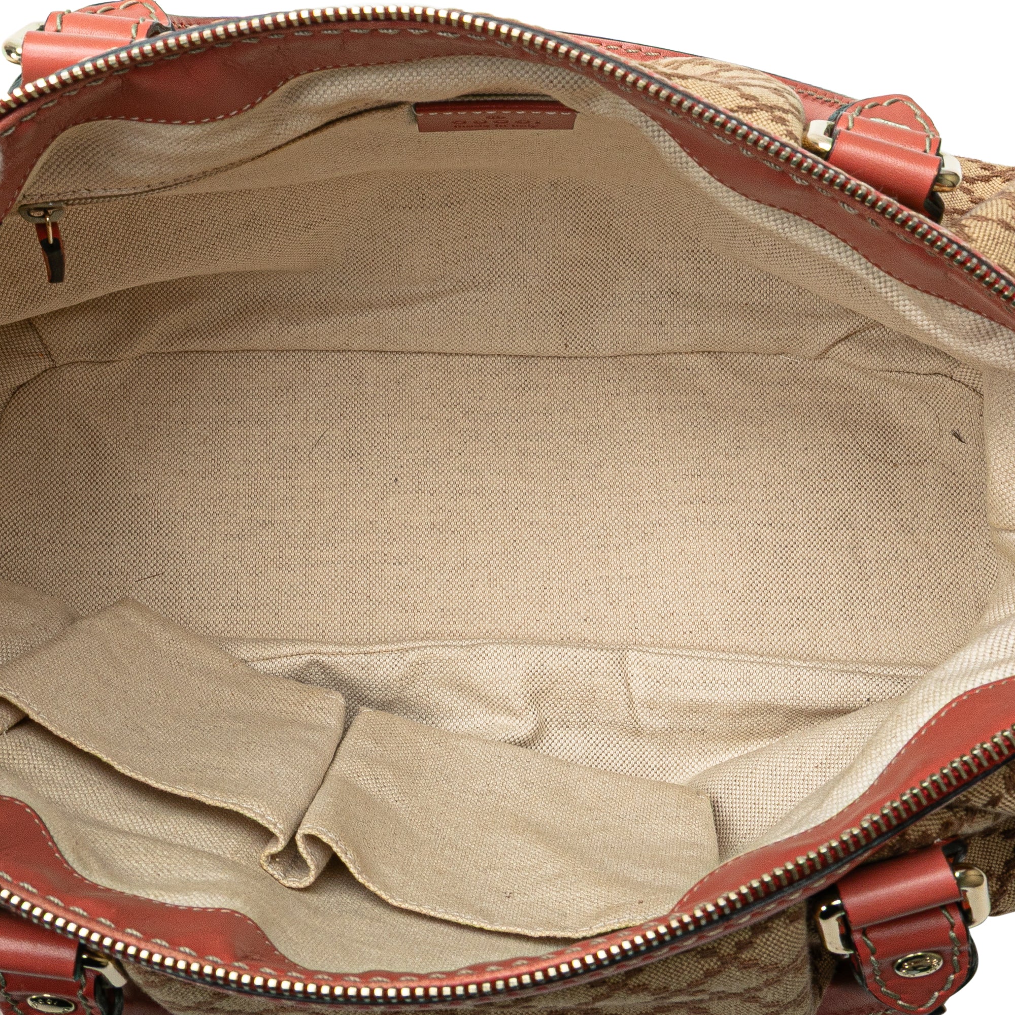 Gucci | Pre-Owned Diamante Canvas Sukey Satchel | Beige - Image 9