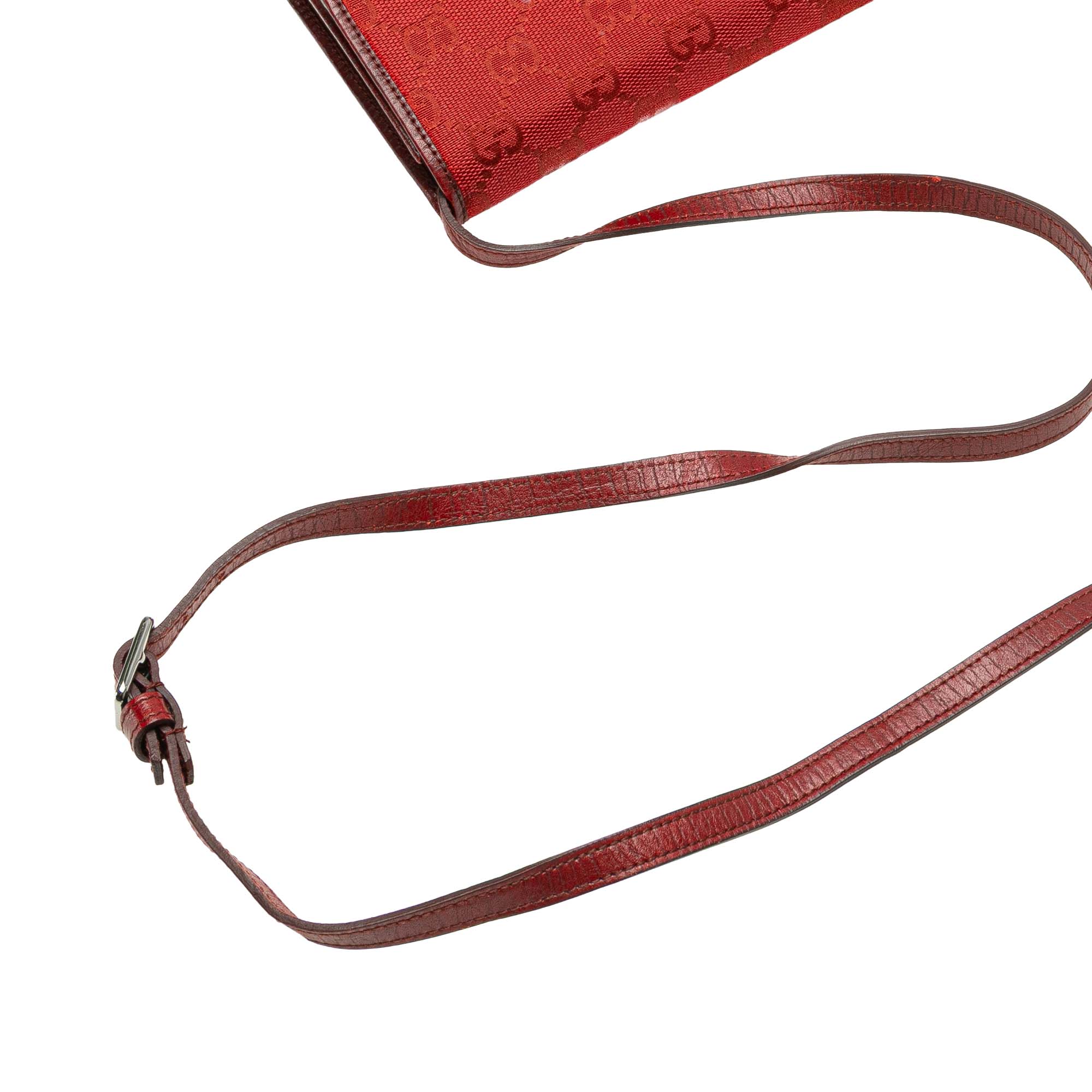 Gucci | Pre-Owned GG Canvas Bamboo Bar Crossbody | Red - Image 2