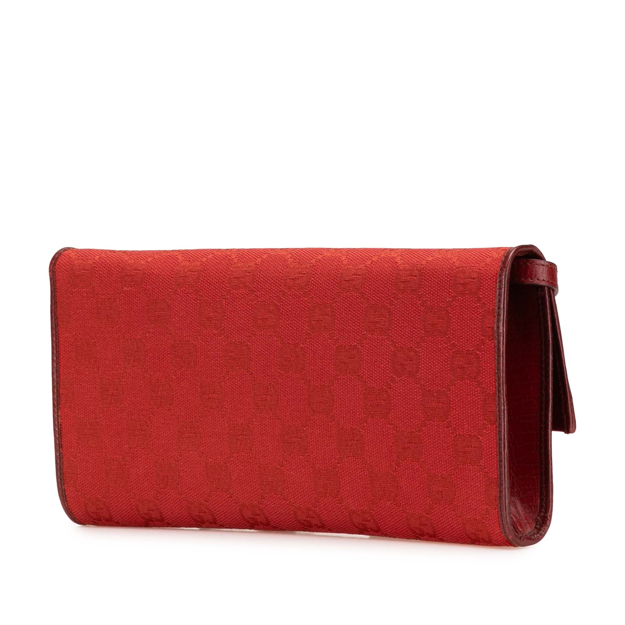 Gucci | Pre-Owned GG Canvas Bamboo Bar Crossbody | Red - Image 4