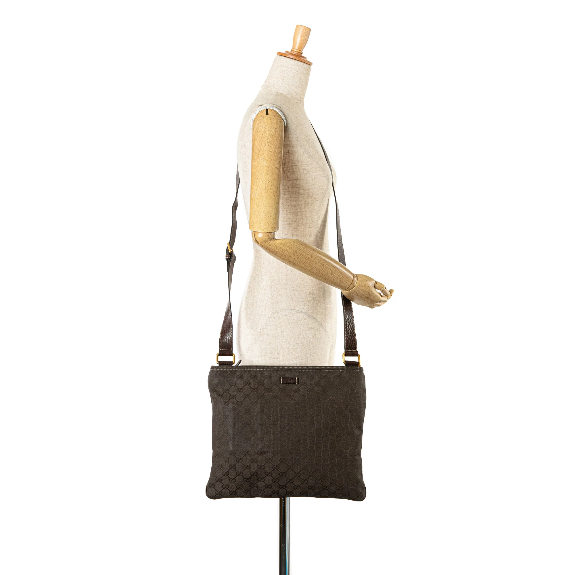 Gucci | Pre-Owned GG Canvas Crossbody | Brown/Dark Brown - Image 8