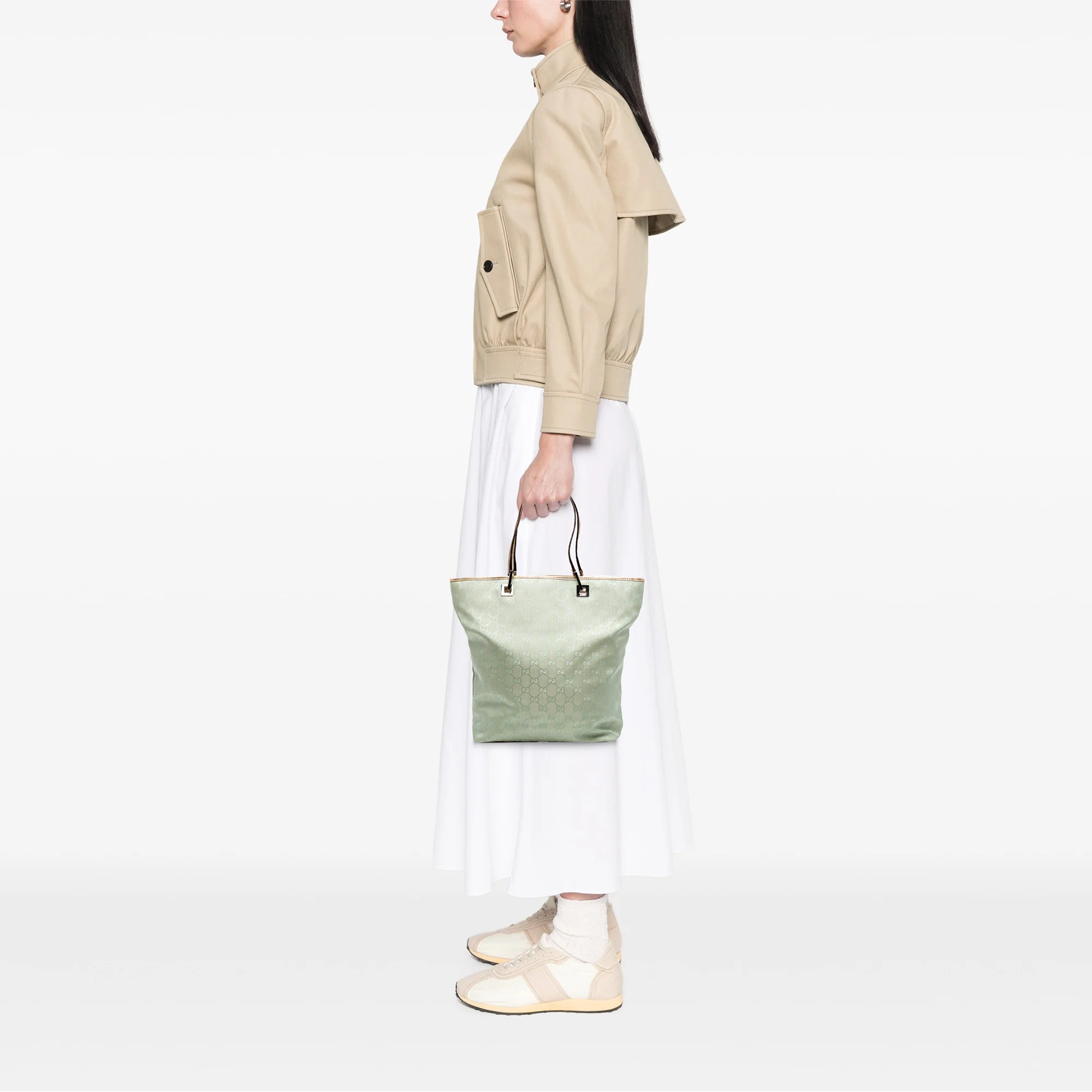 Gucci | Pre-Owned GG Canvas Tote | Green/Mint - Image 7