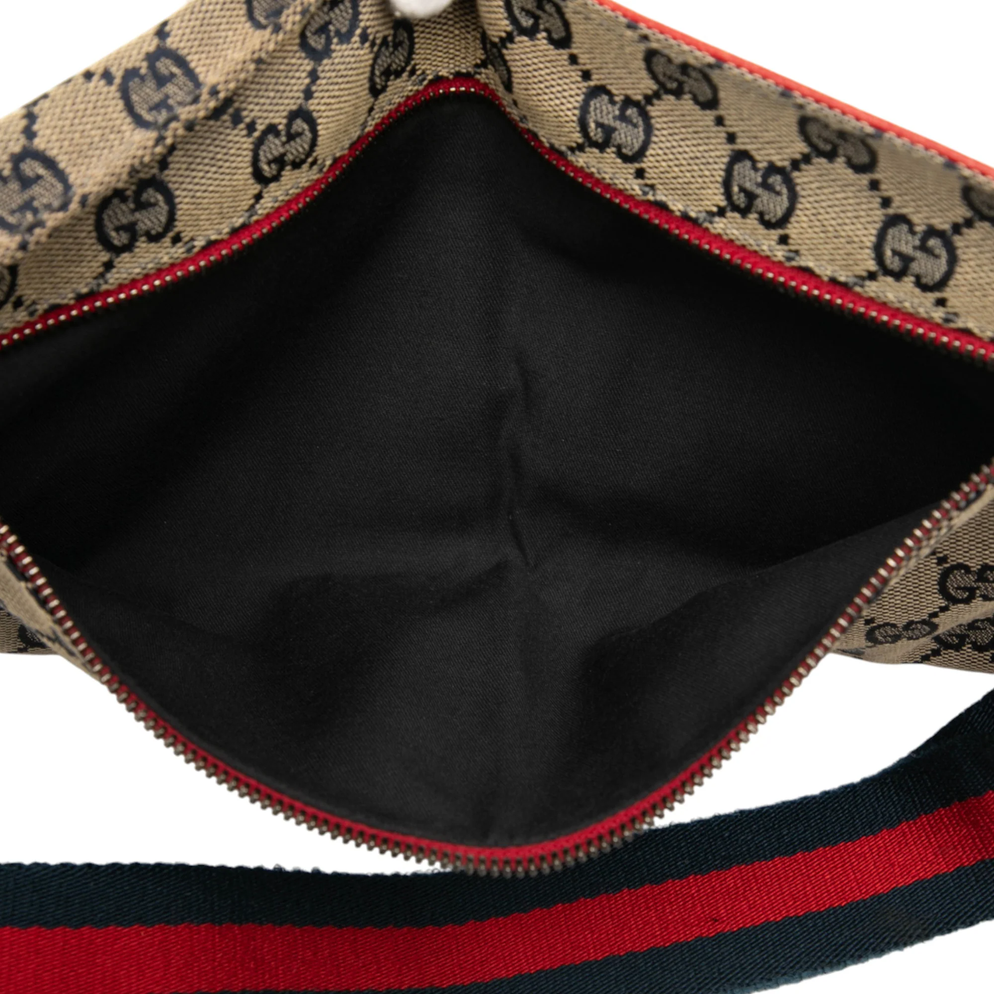 Gucci | Pre-Owned GG Canvas Web Double Pocket Belt Bag | Beige - Image 4