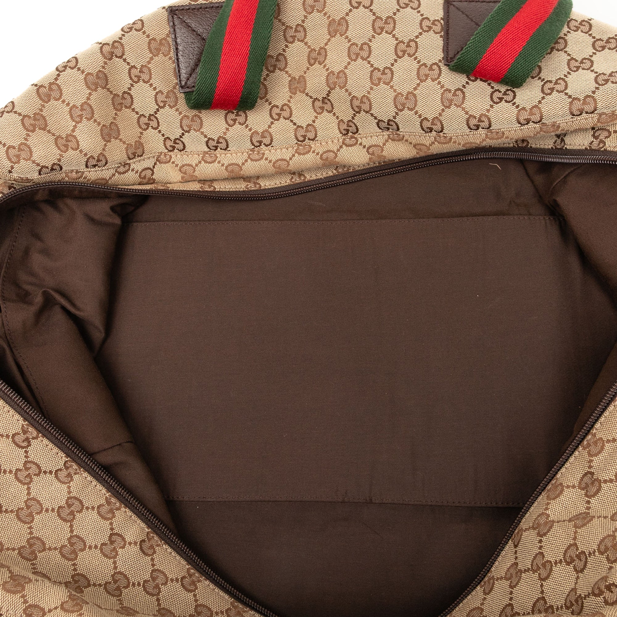 Gucci | Pre-Owned GG Canvas Web Travel Bag | Beige - Image 4