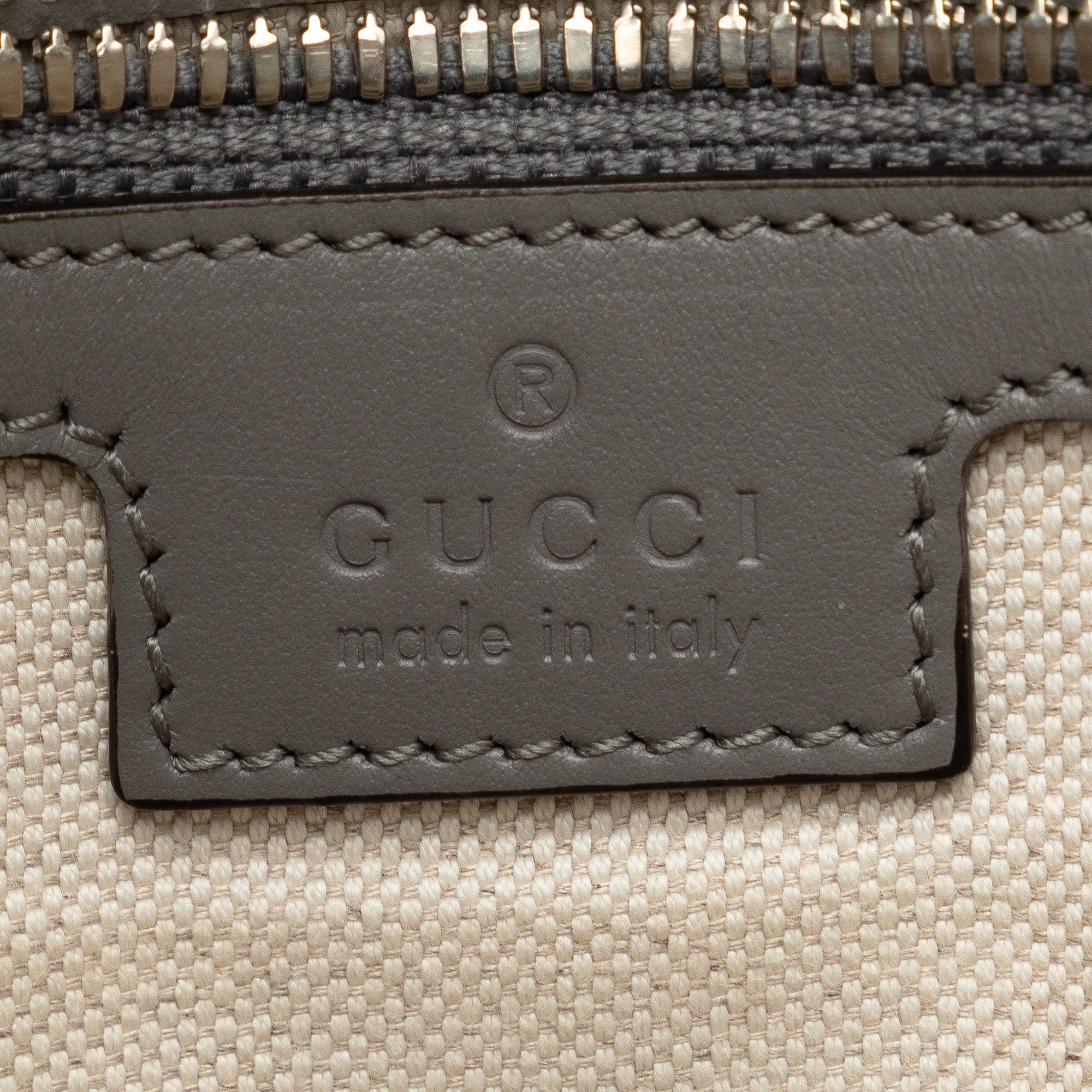 Gucci | Pre-Owned GG Embossed Leather Vertical Tote | Gray - Image 6