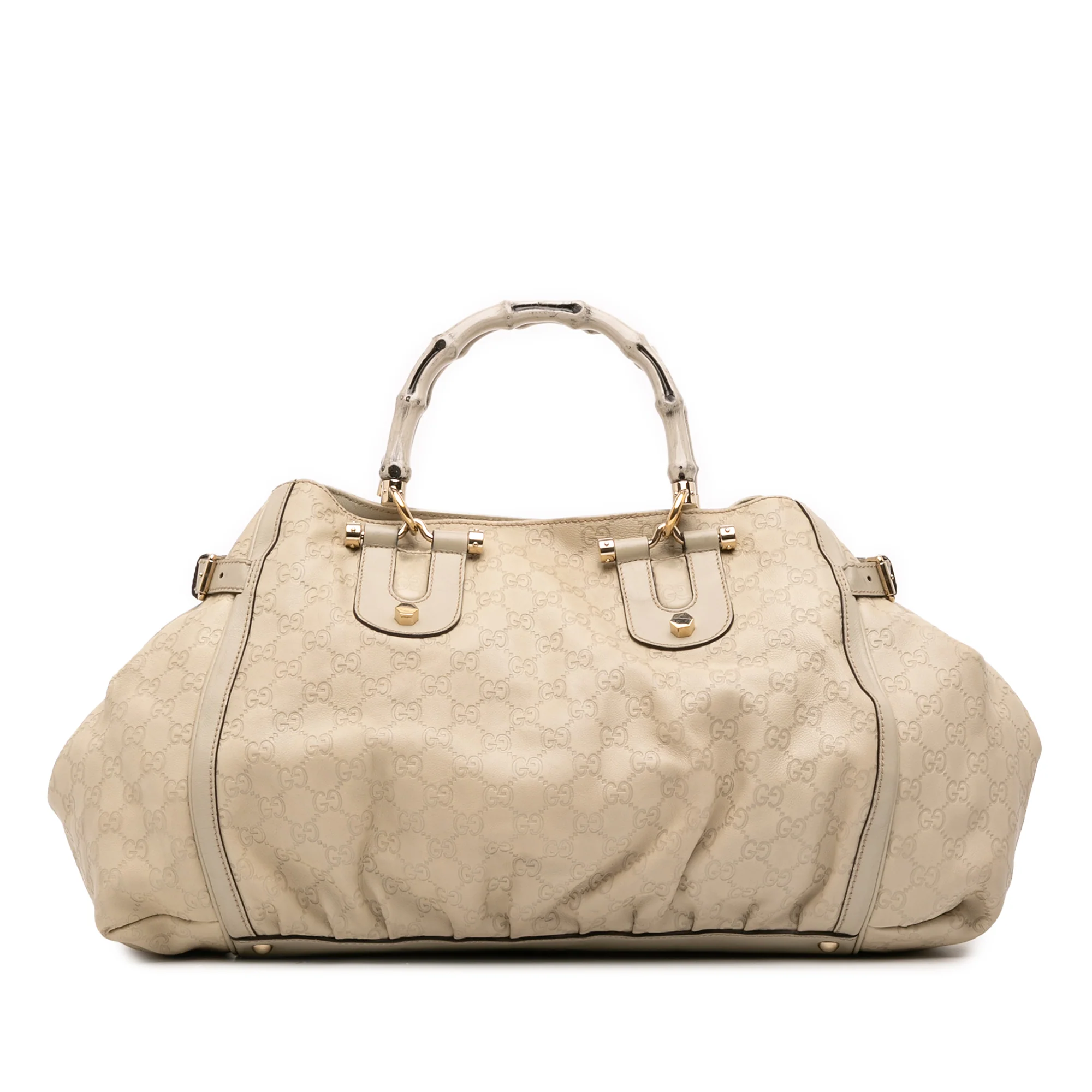 Gucci | Pre-Owned Guccissima Bamboo Dialux Tote | Brown/Light Beige