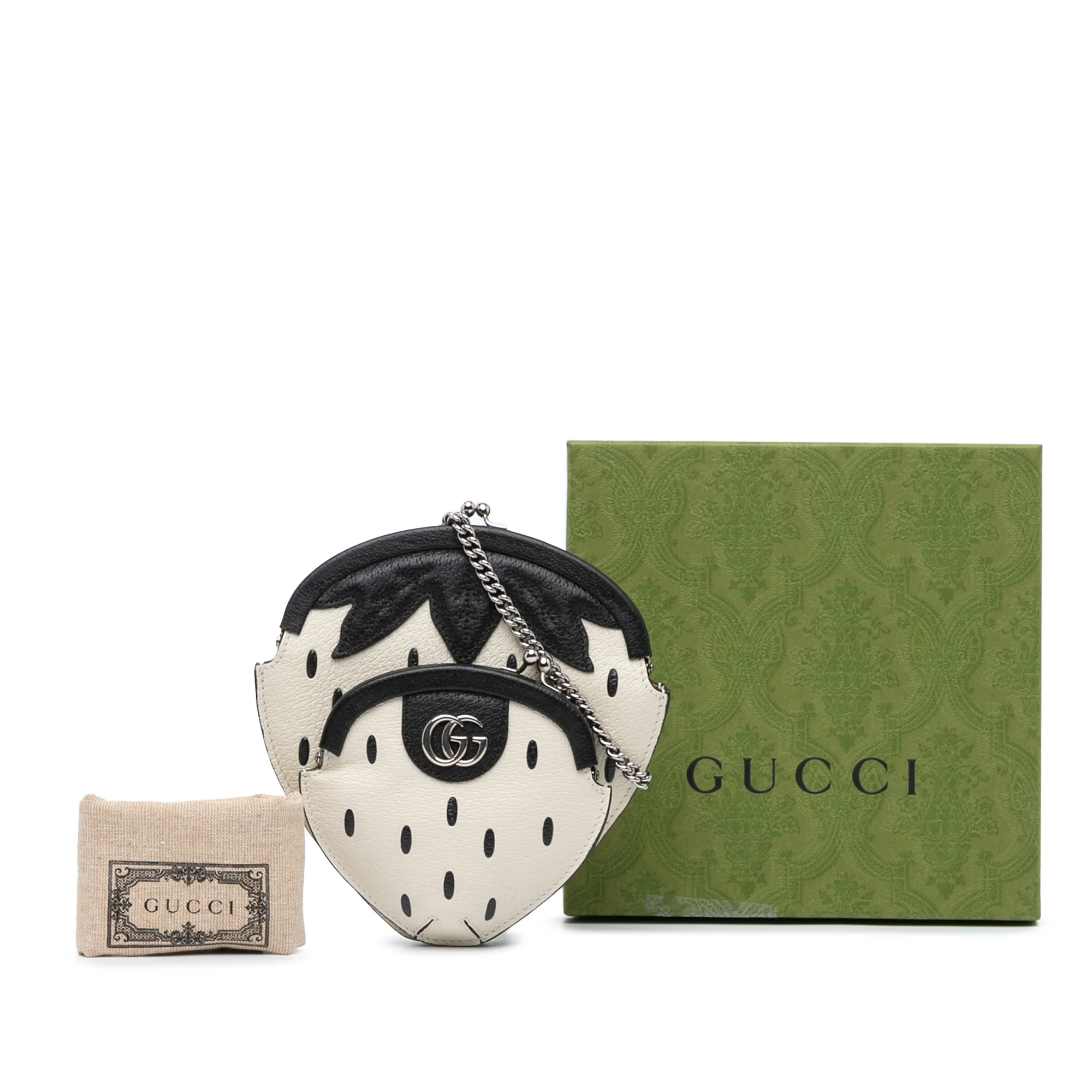 Gucci | Pre-Owned Leather Fruittini Strawberry Crossbody | White - Image 9