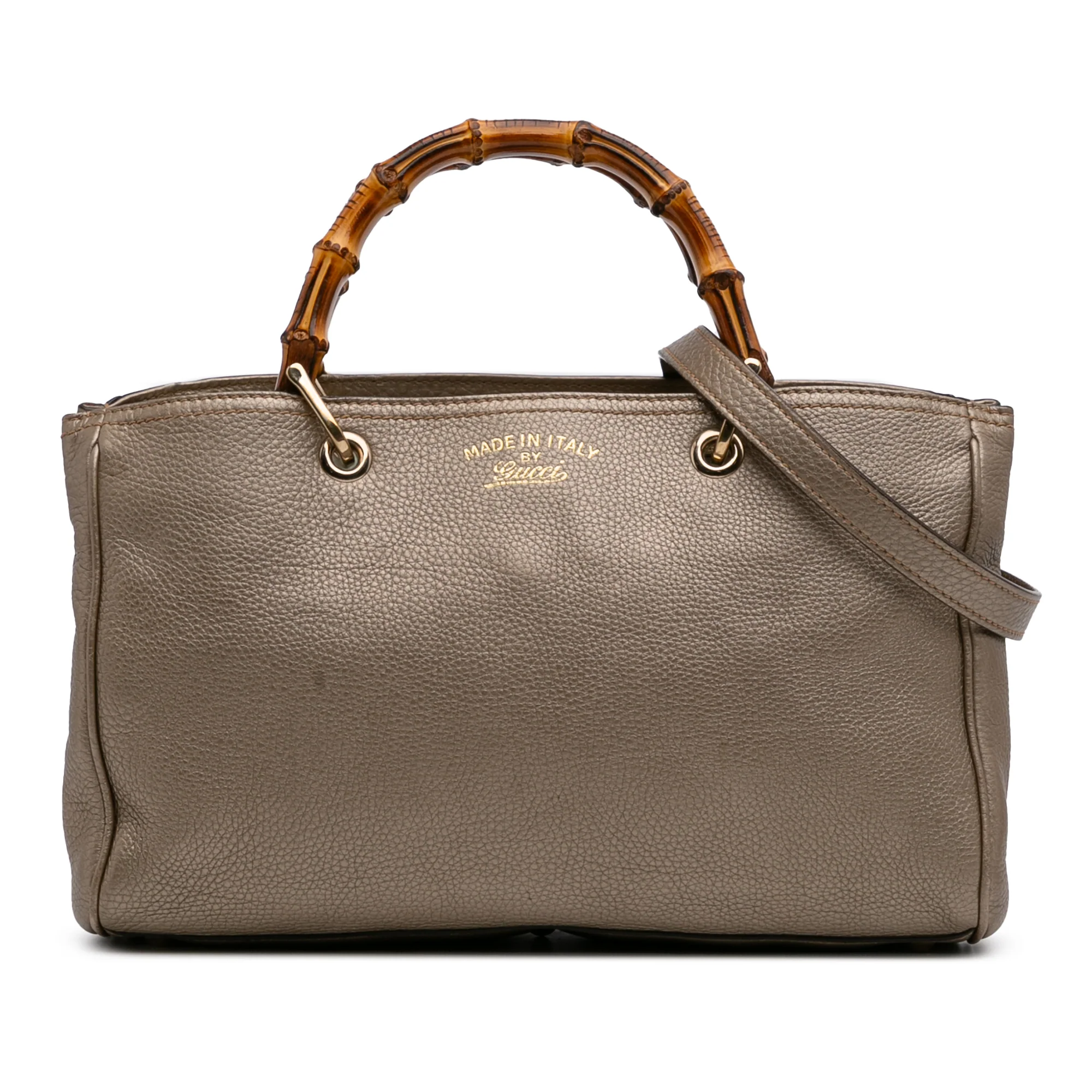 Gucci | Pre-Owned Medium Calfskin Bamboo Shopper Satchel | Gold