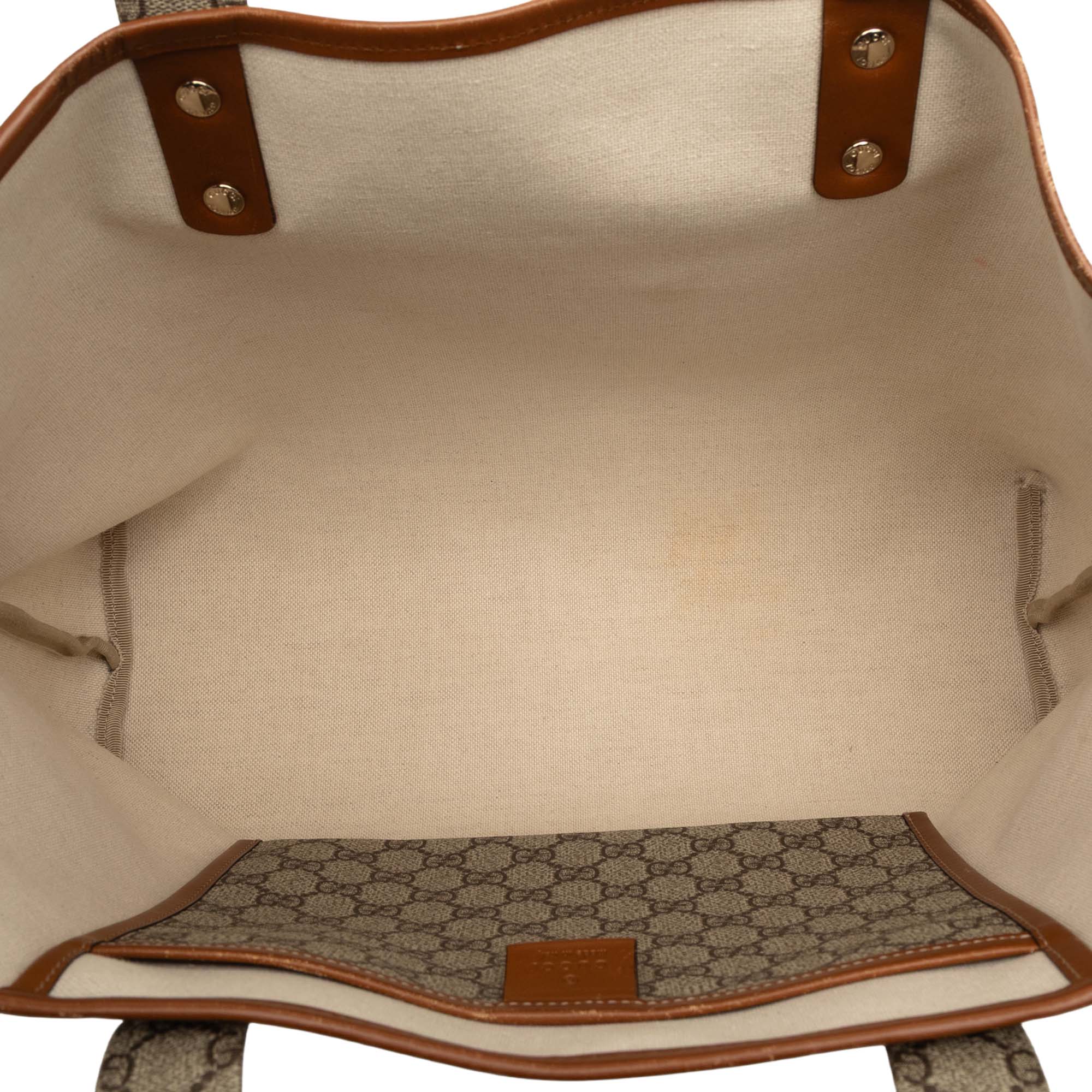 Gucci | Pre-Owned Medium GG Supreme Web Loop Tote | Beige - Image 6