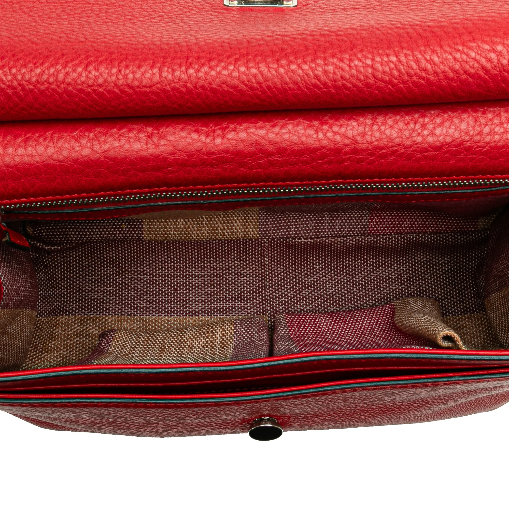 Gucci | Pre-Owned Medium Leather Bamboo Daily Crossbody | Red - Image 9