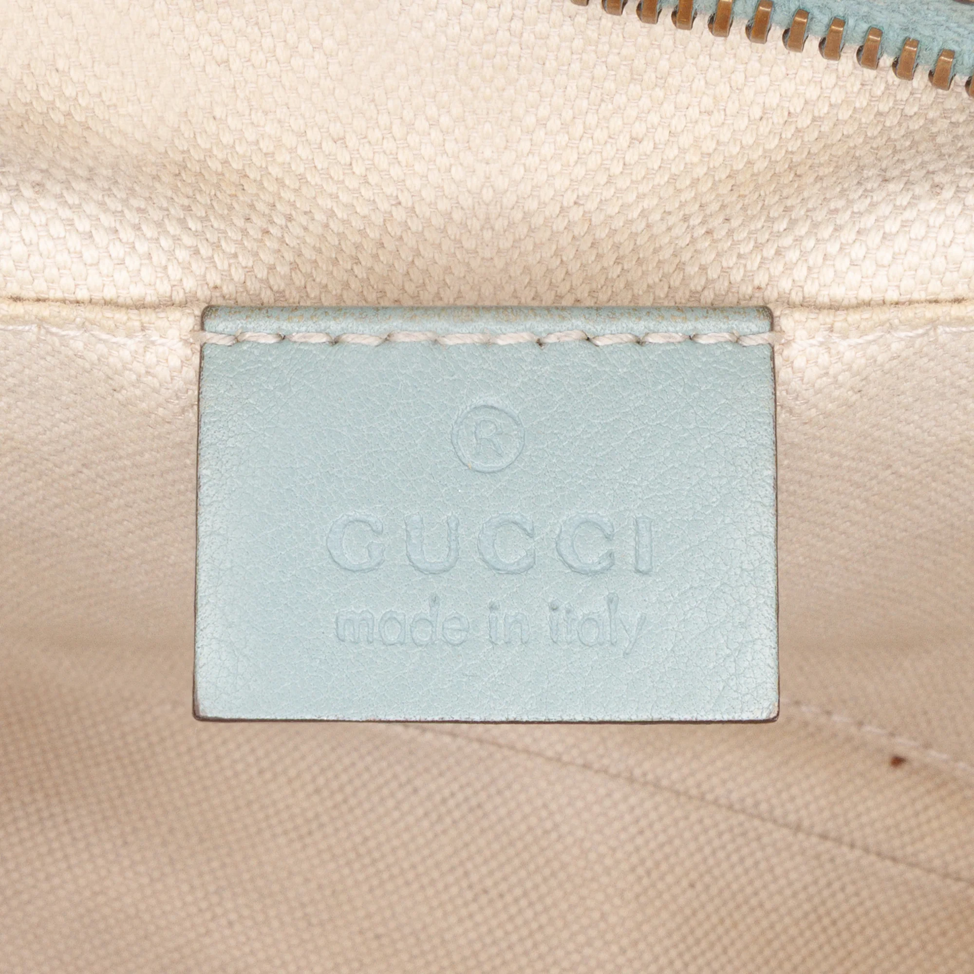 Gucci | Pre-Owned Microguccissima Sunshine Disco Camera Bag | Blue/Light Blue - Image 5