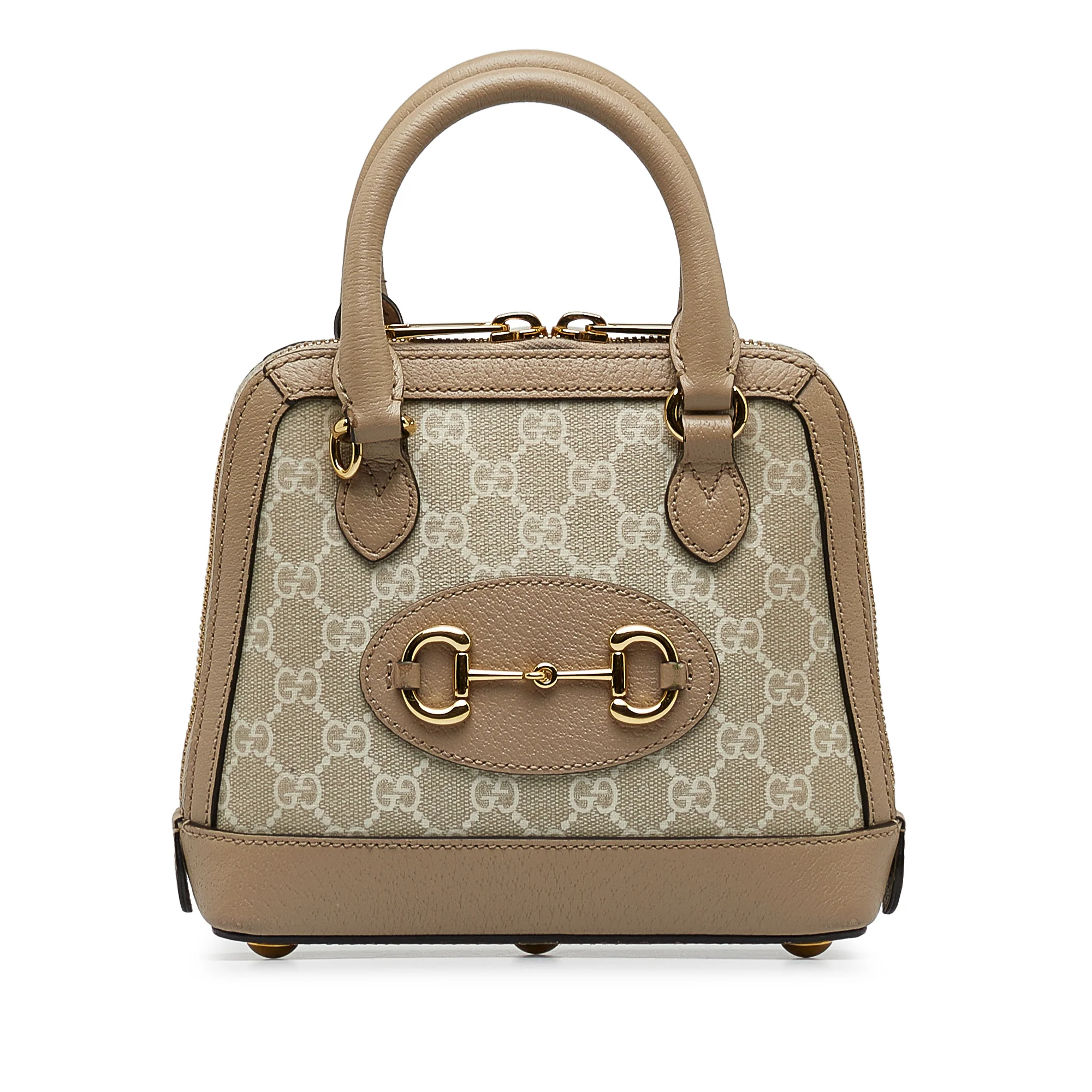 Gucci | Pre-Owned Mini GG Supreme Horsebit 1955 Satchel | Beige