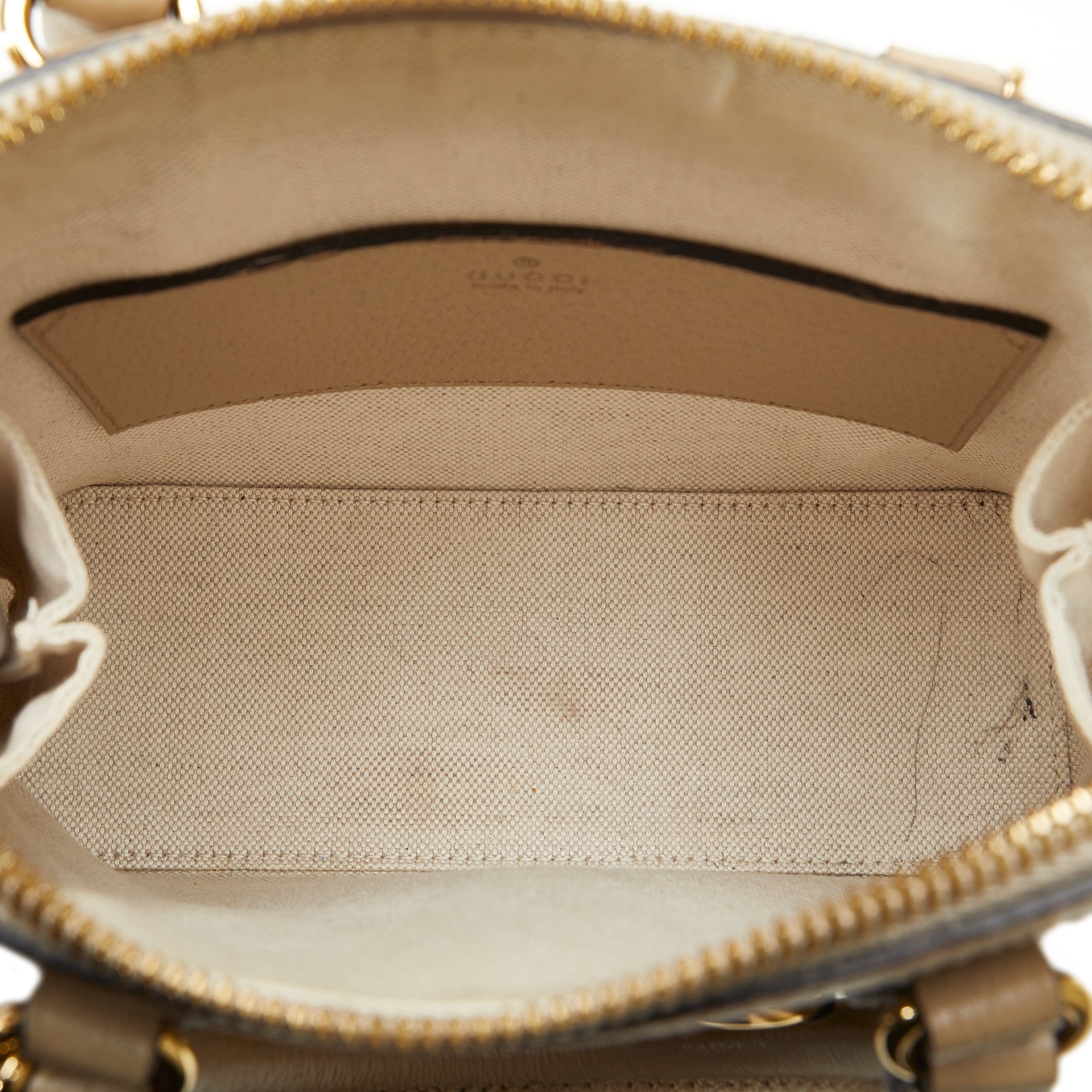 Gucci | Pre-Owned Mini GG Supreme Horsebit 1955 Satchel | Beige - Image 6