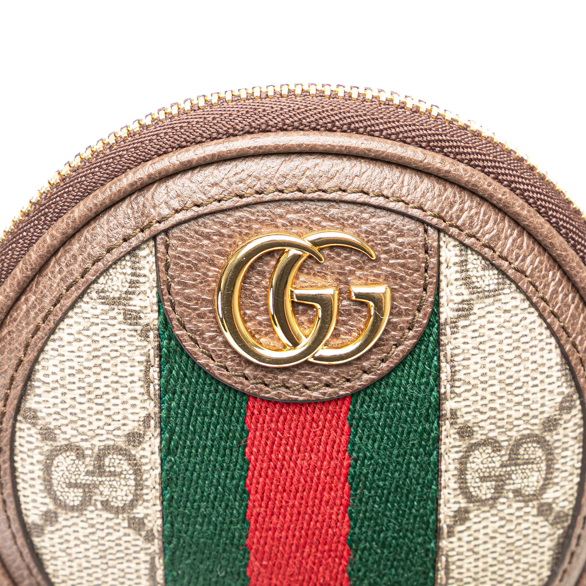 Gucci | Pre-Owned Mini GG Supreme Ophidia Round Neck Pouch | Beige - Image 11