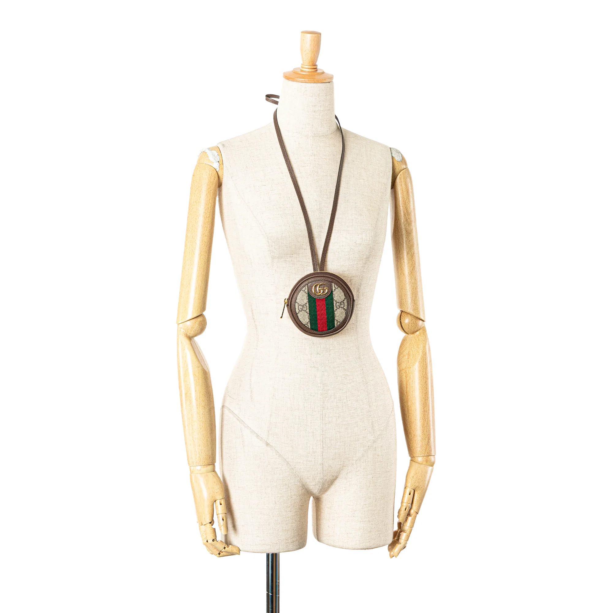 Gucci | Pre-Owned Mini GG Supreme Ophidia Round Neck Pouch | Beige - Image 3