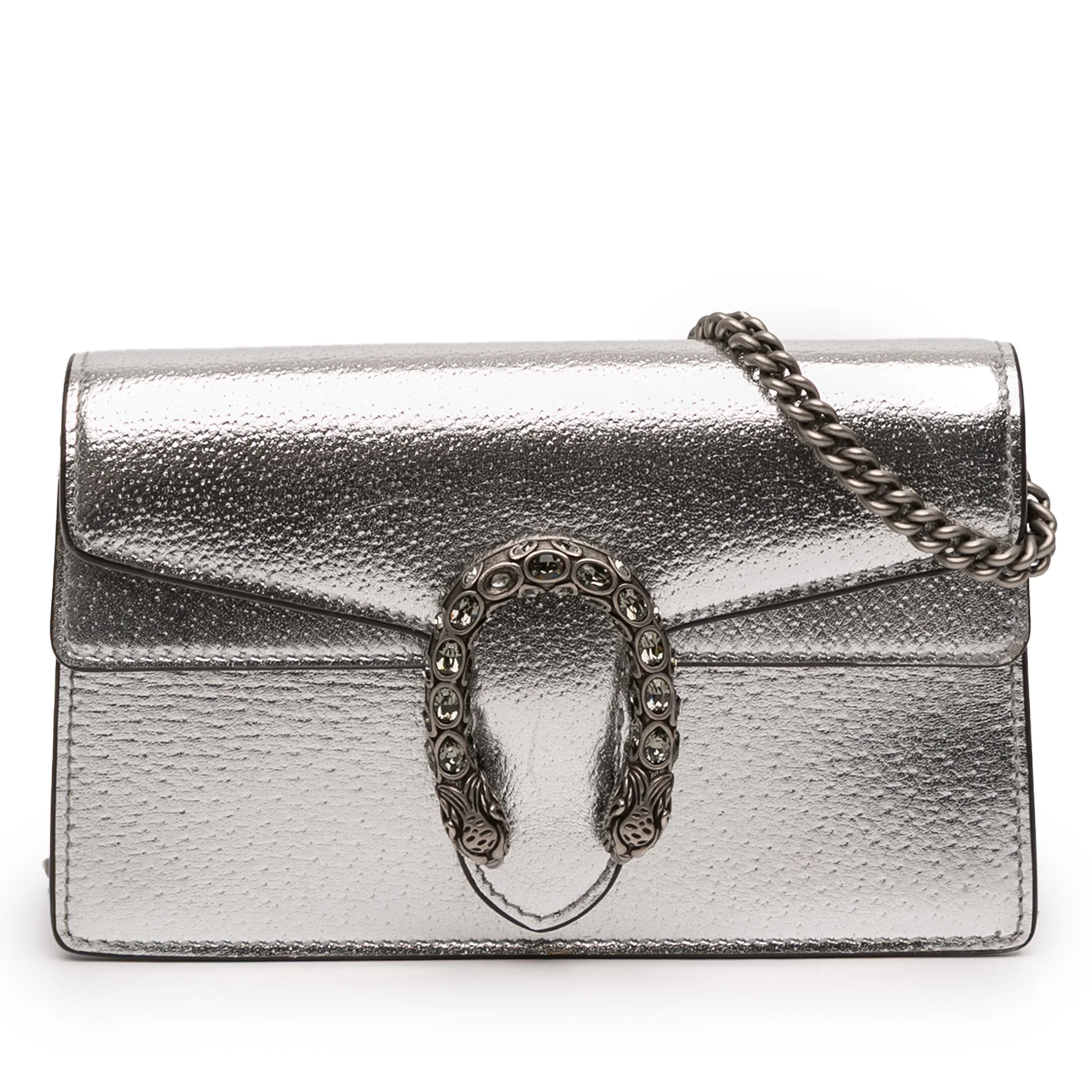 Gucci | Pre-Owned Mini Leather Dionysus Crossbody | Silver