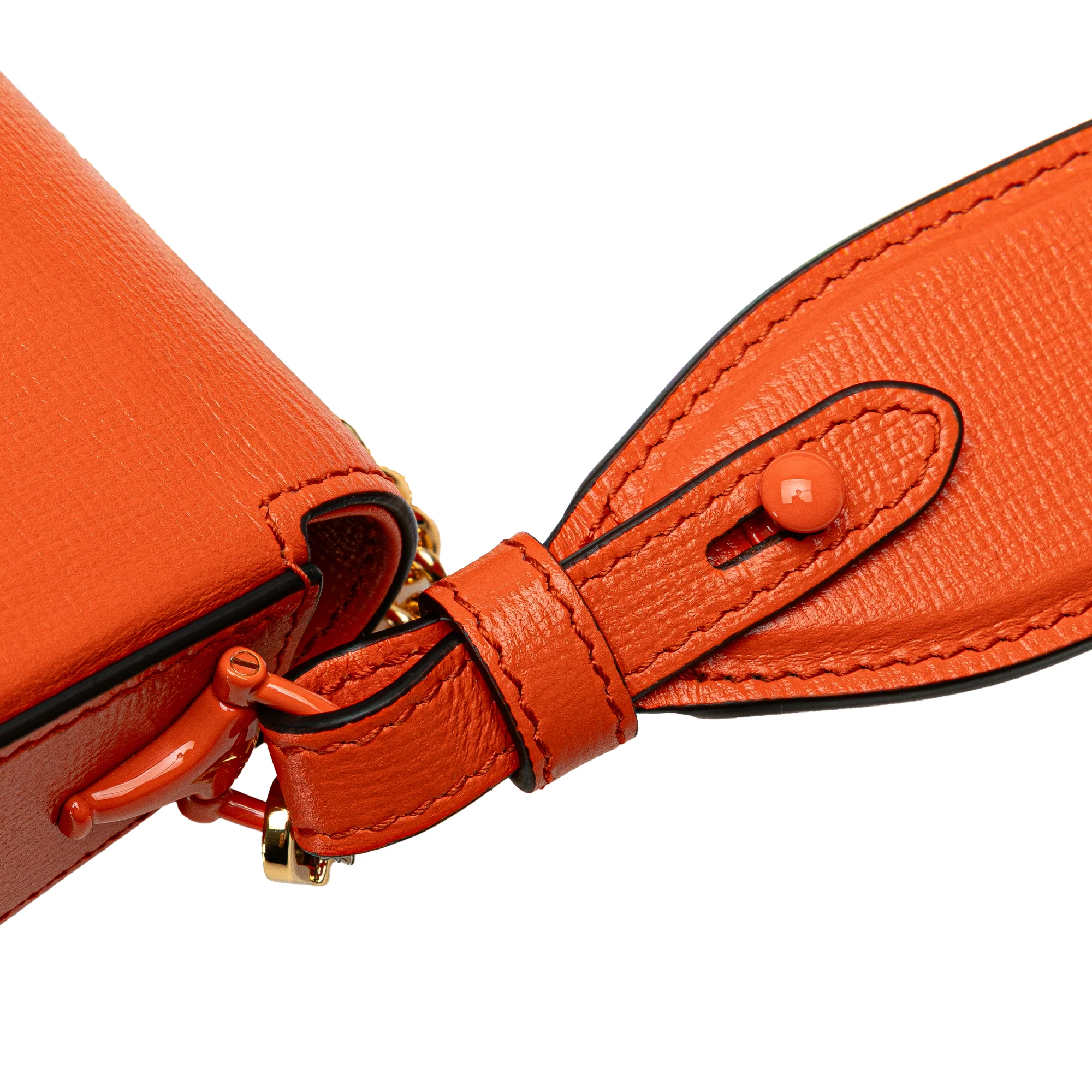 Gucci | Pre-Owned Mini Leather Horsebit 1955 Web Satchel | Orange - Image 14