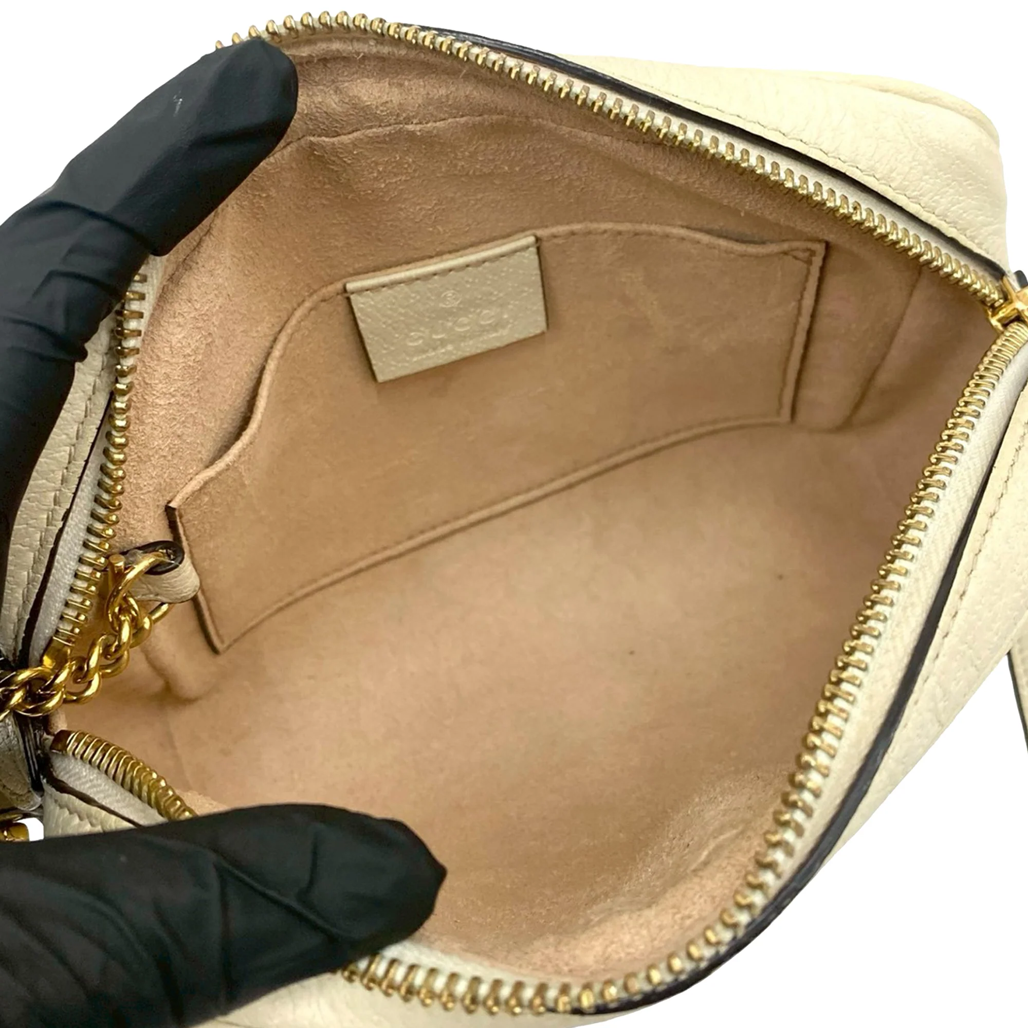 Gucci | Pre-Owned Mini Leather Ophidia Crossbody | White - Image 5