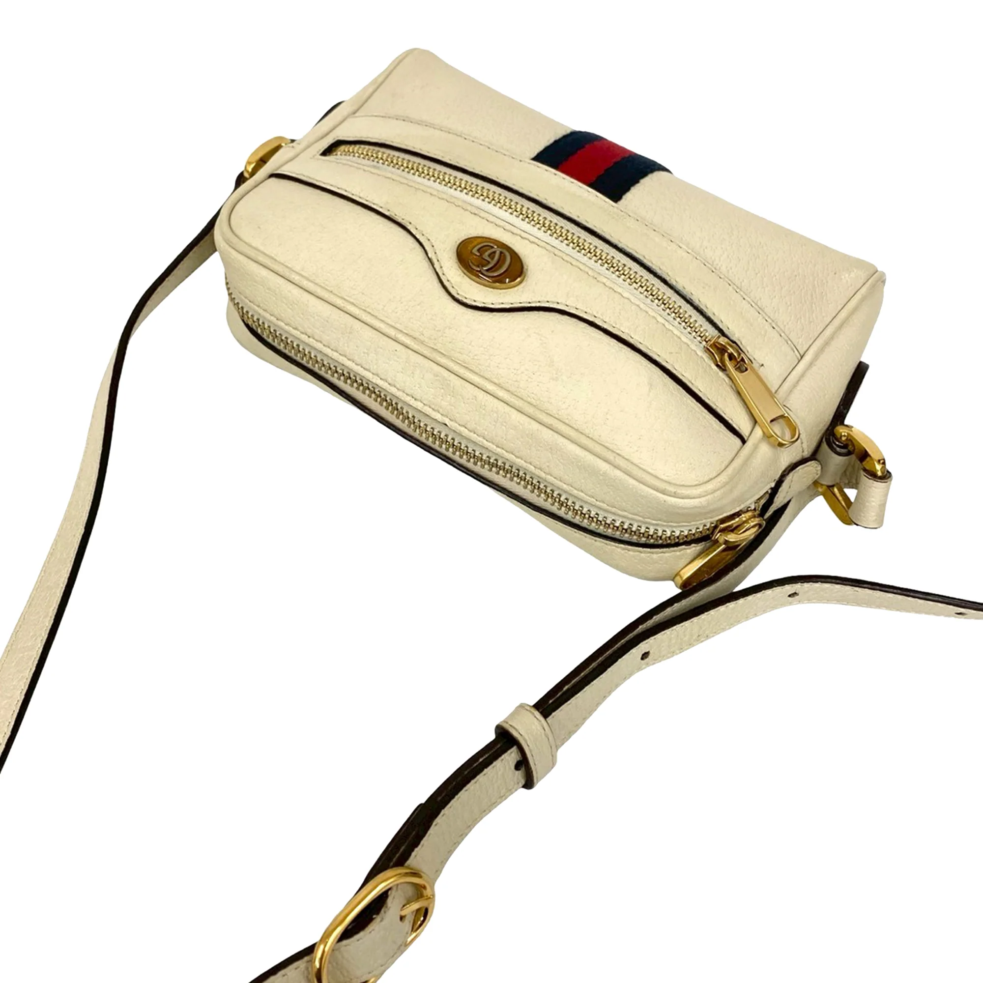 Gucci | Pre-Owned Mini Leather Ophidia Crossbody | White - Image 9