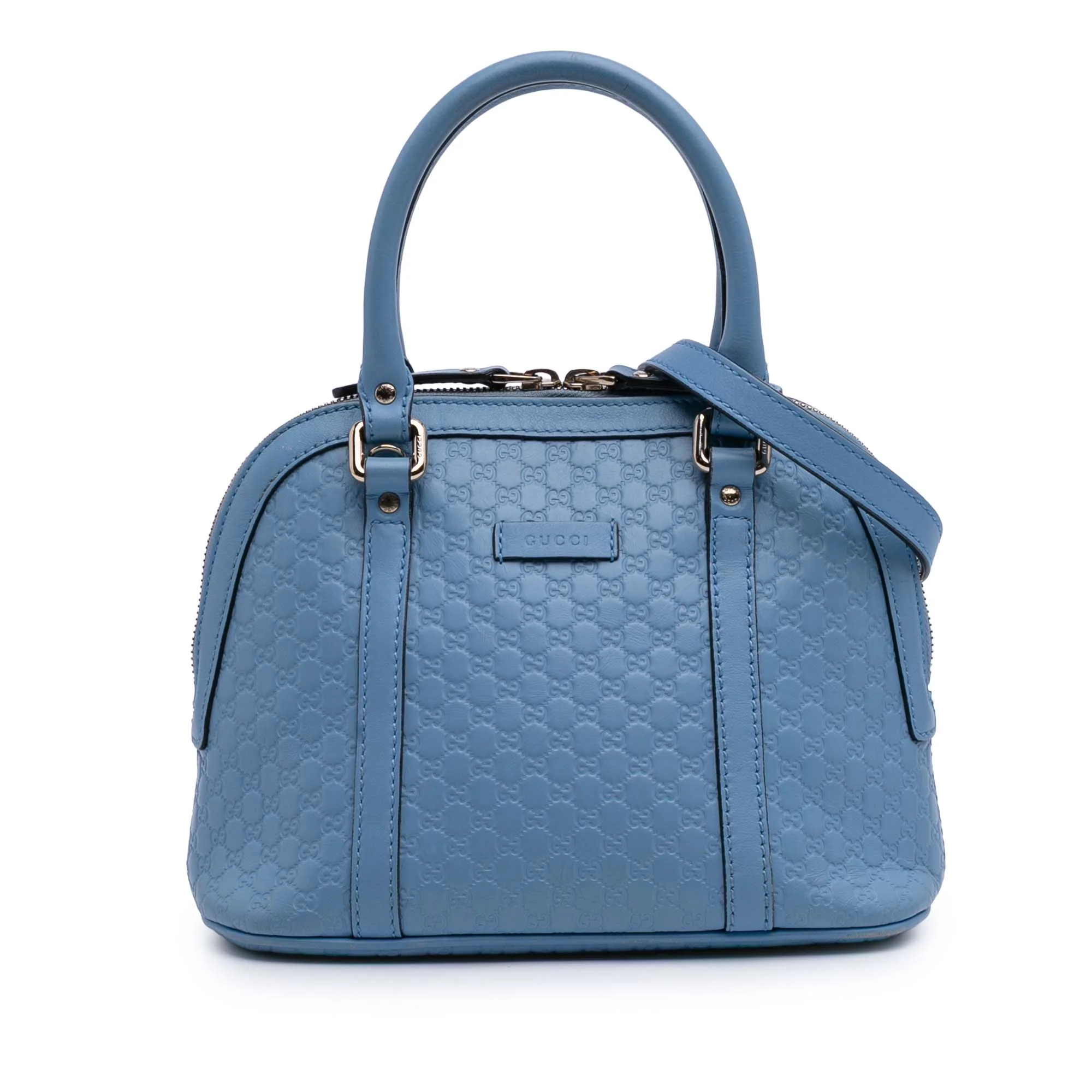 Gucci | Pre-Owned Mini Microguccissima Dome Satchel | Blue/Light Blue