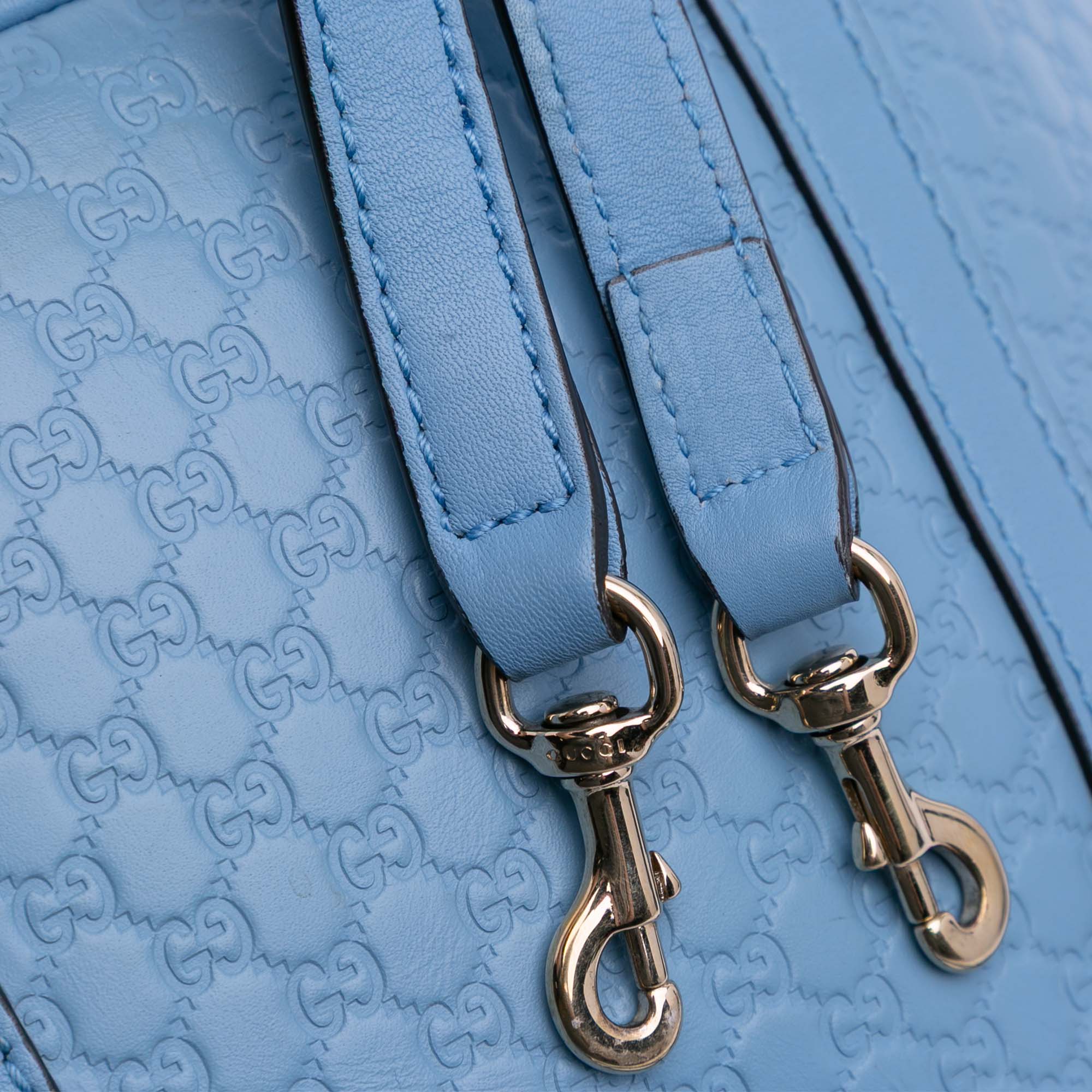 Gucci | Pre-Owned Mini Microguccissima Dome Satchel | Blue/Light Blue - Image 12