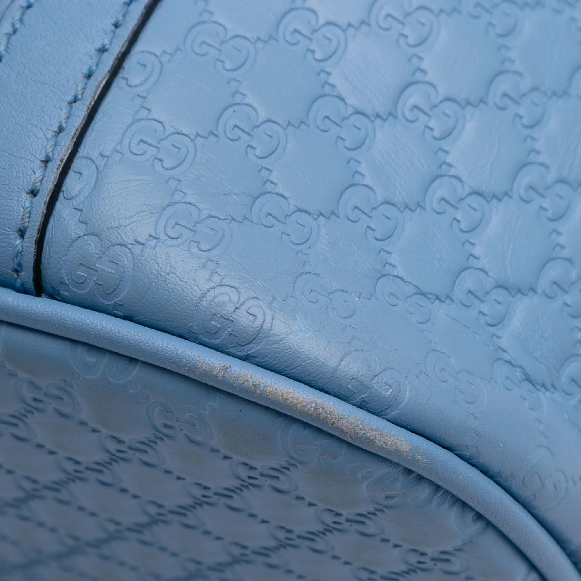 Gucci | Pre-Owned Mini Microguccissima Dome Satchel | Blue/Light Blue - Image 2
