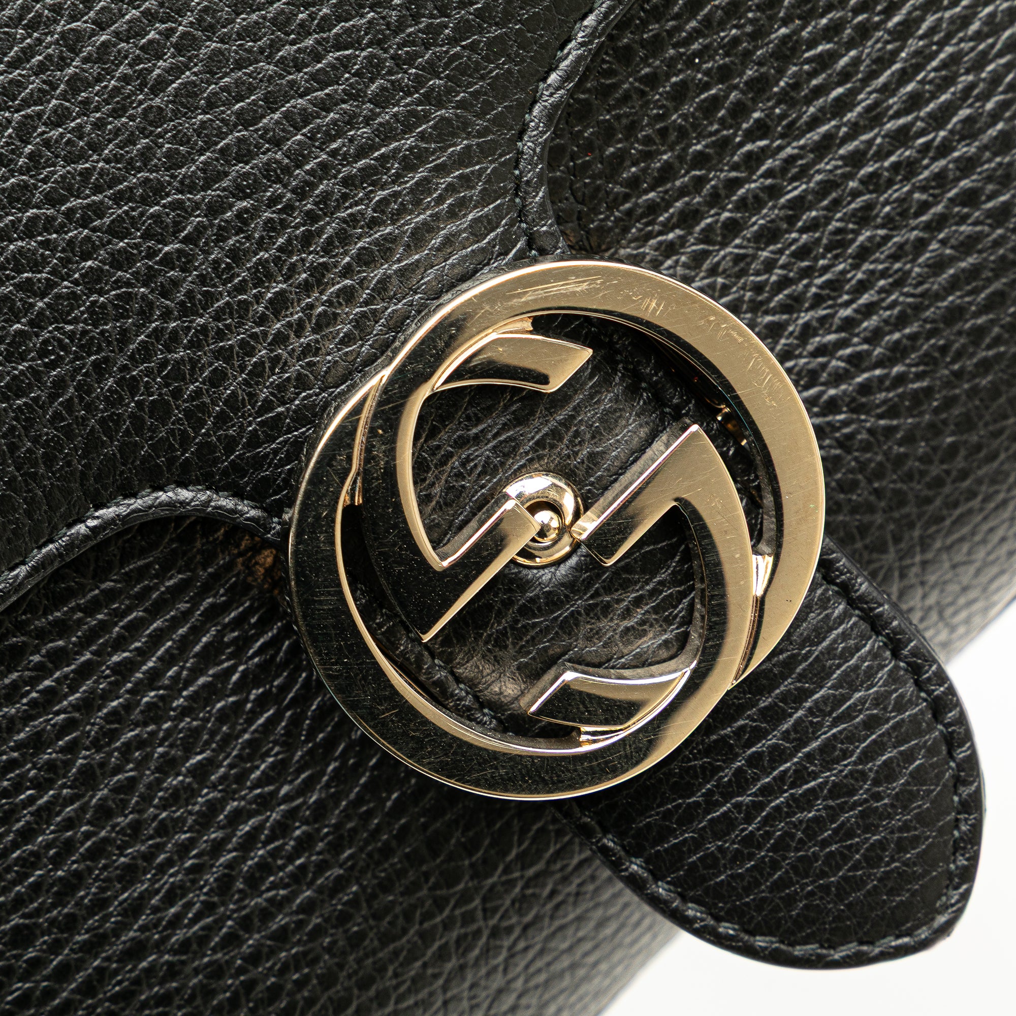Gucci | Pre-Owned Small Dollar Calf Interlocking G Satchel | Black - Image 10
