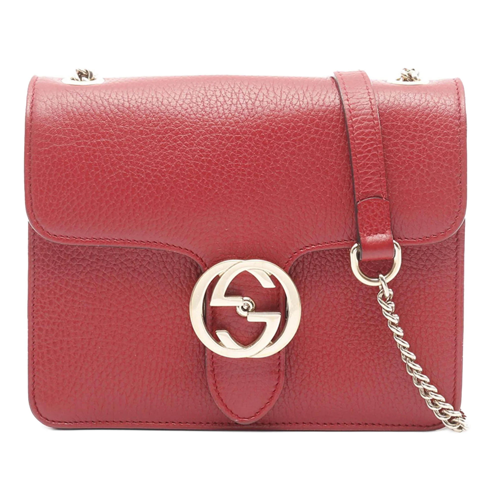Gucci | Pre-Owned Small Dollar Calfskin Interlocking G Crossbody - I | Red