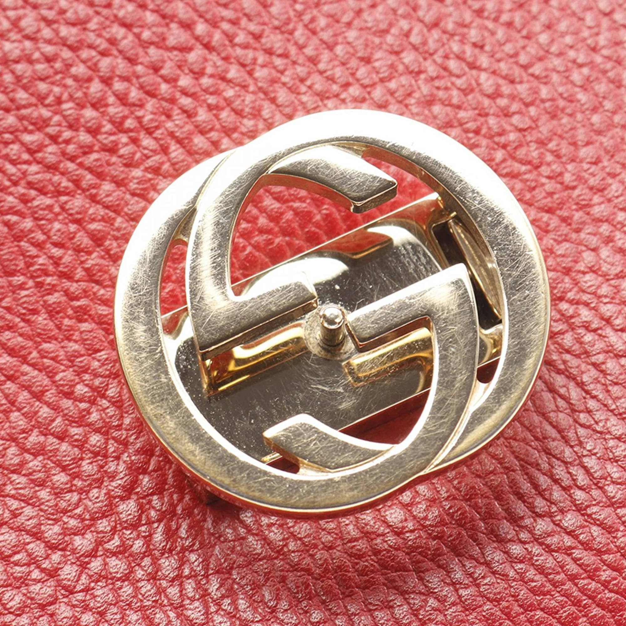 Gucci | Pre-Owned Small Dollar Calfskin Interlocking G Crossbody - I | Red - Image 5