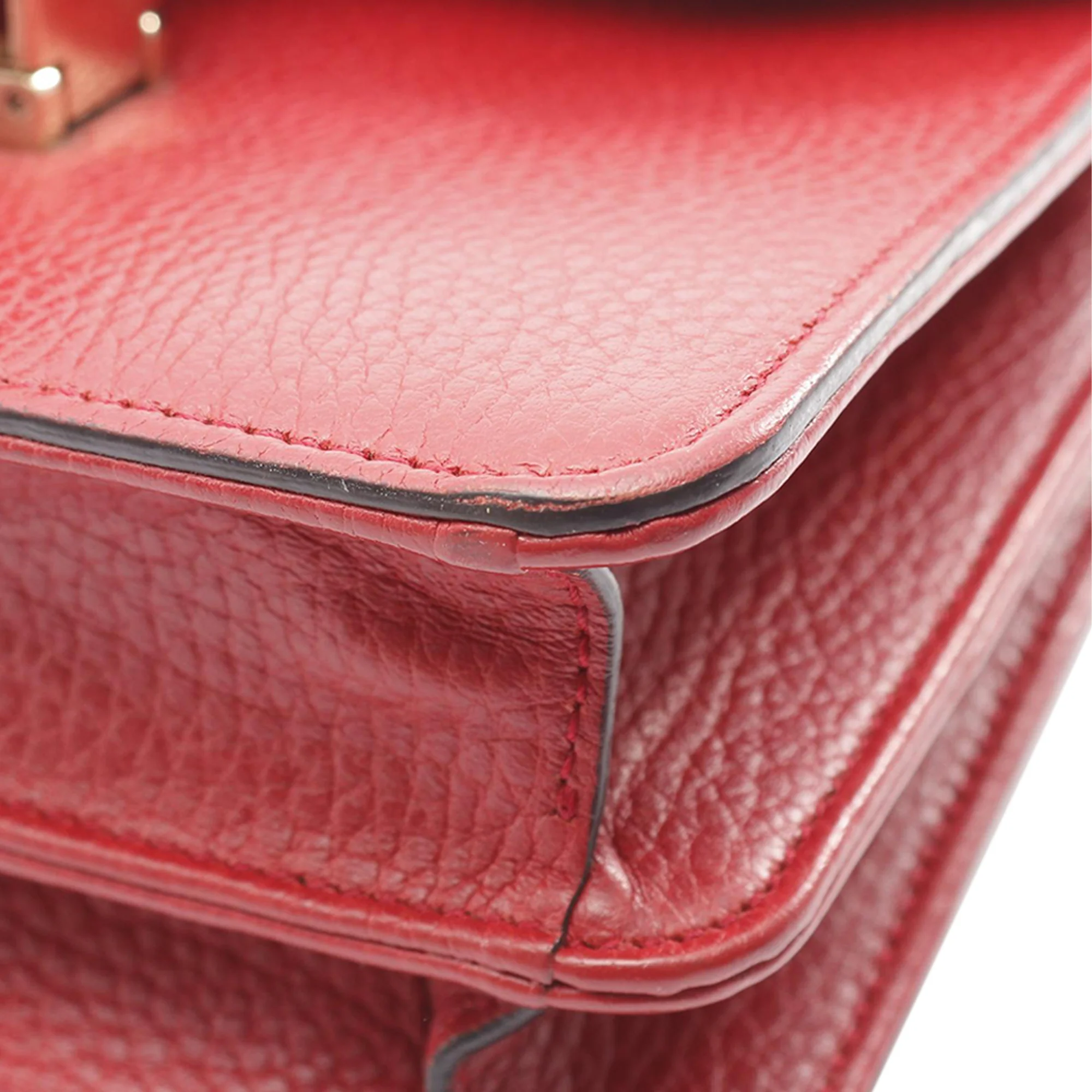 Gucci | Pre-Owned Small Dollar Calfskin Interlocking G Crossbody - I | Red - Image 9