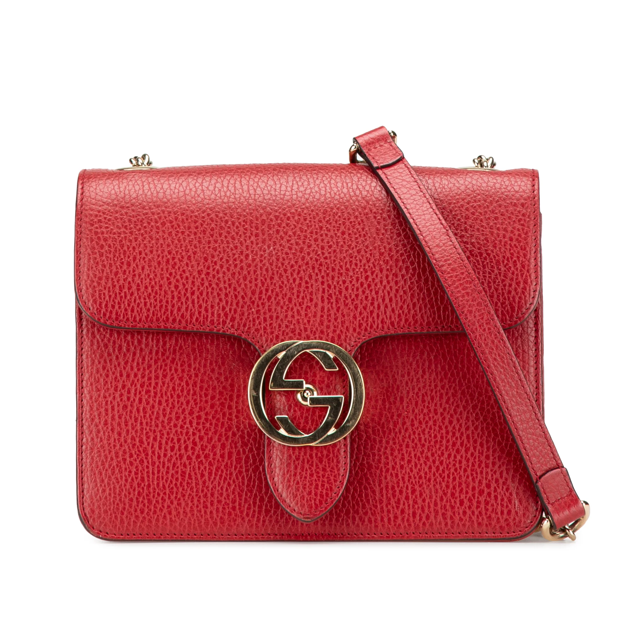 Gucci | Pre-Owned Small Dollar Calfskin Interlocking G Crossbody - II | Red