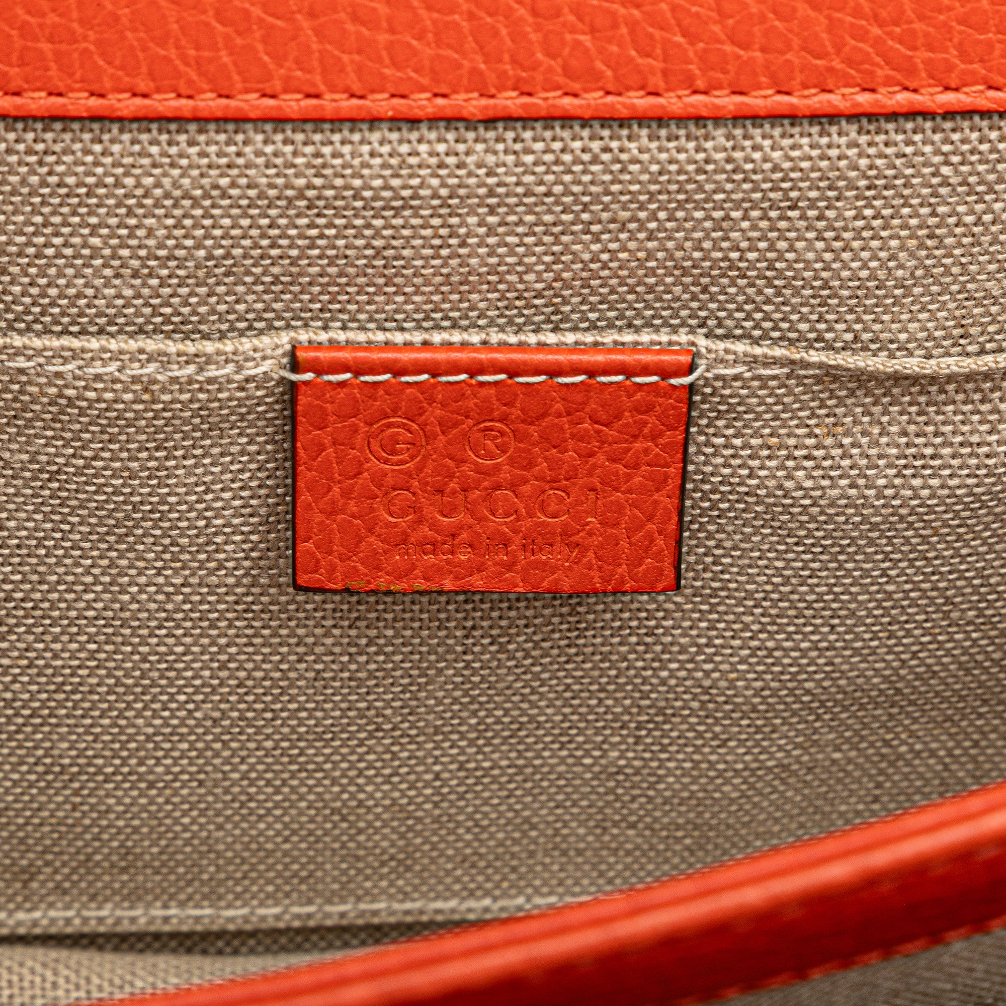 Gucci | Pre-Owned Small Dollar Calfskin Interlocking G Crossbody | Orange - Image 7