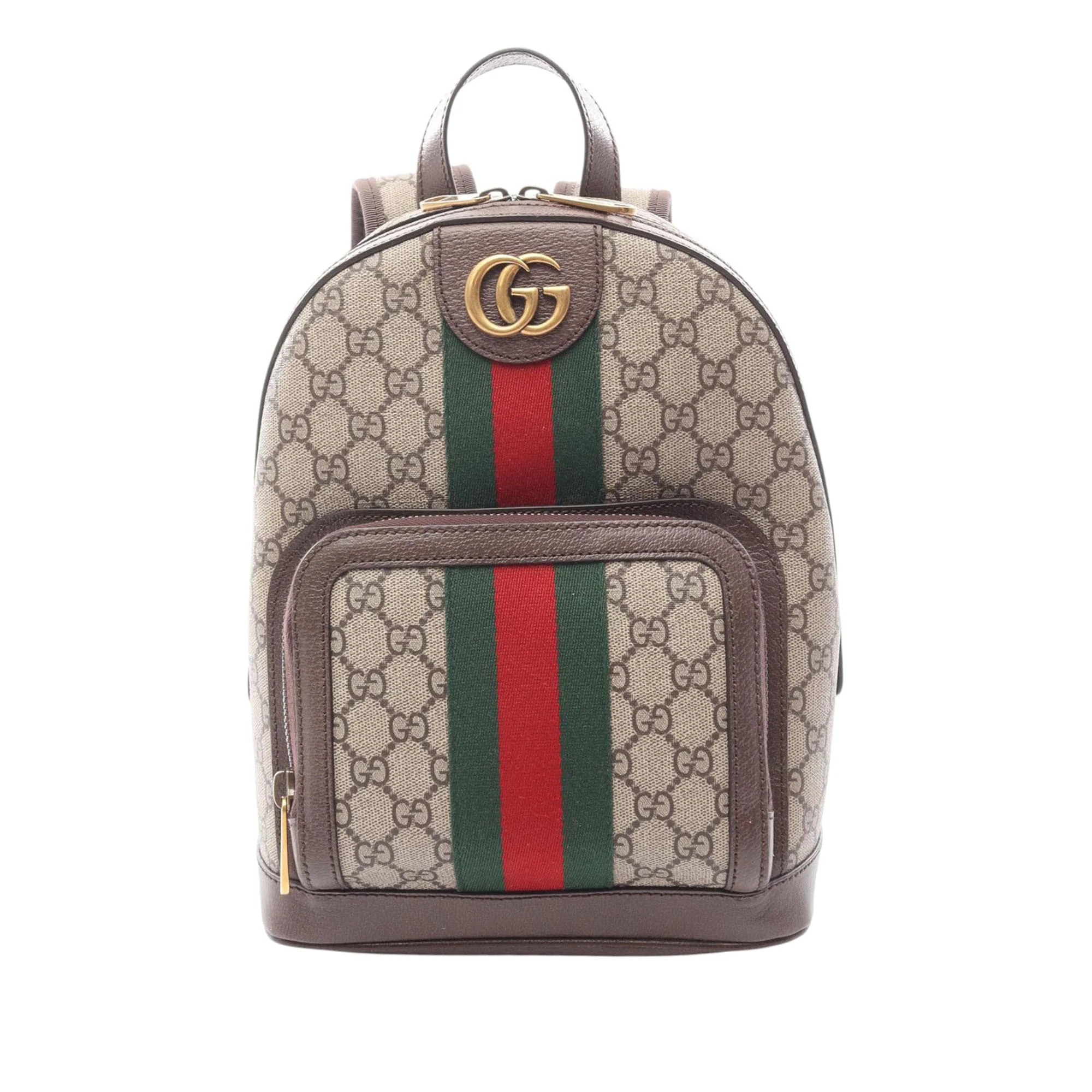 Gucci | Pre-Owned Small GG Supreme Ophidia Web Backpack | Beige