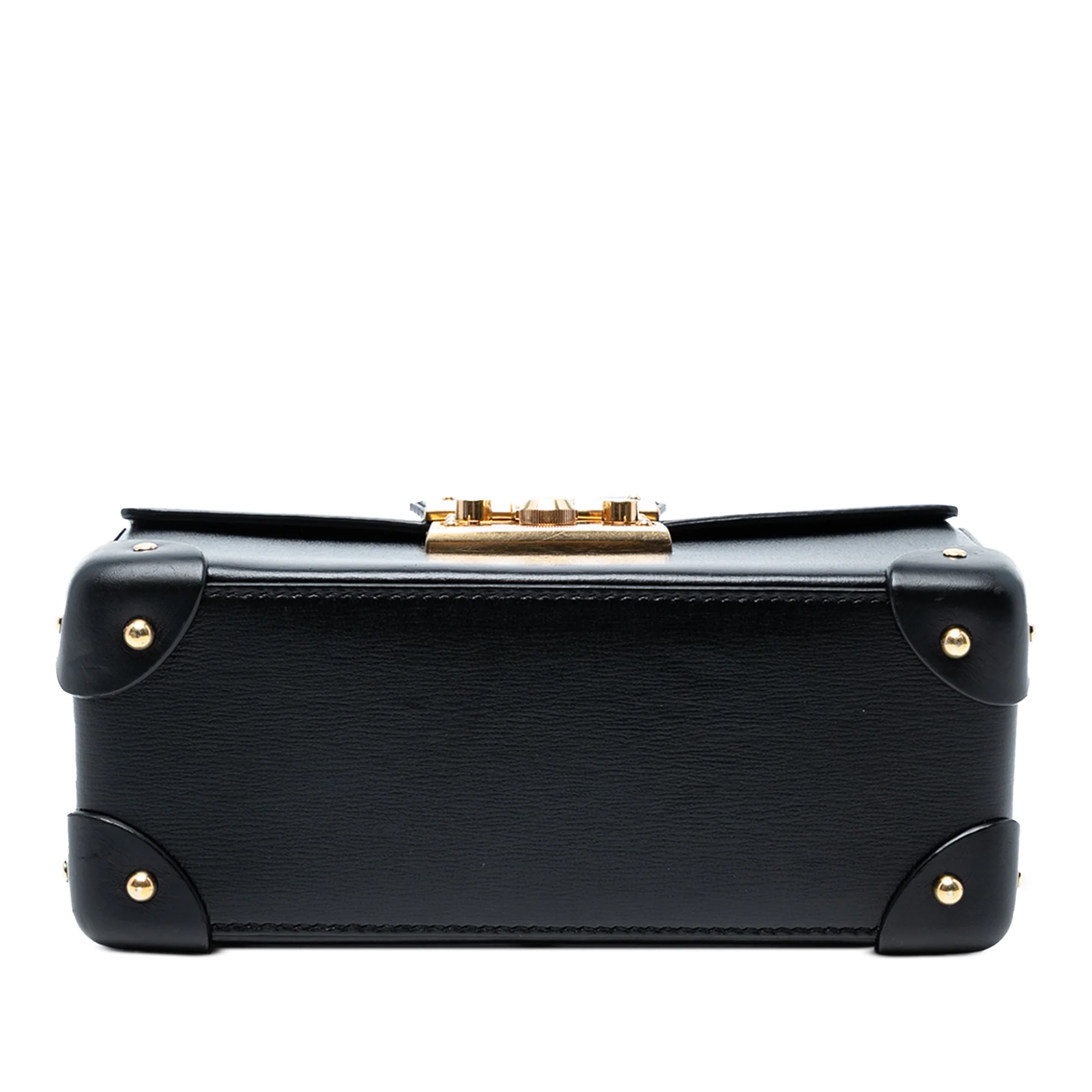 Gucci | Pre-Owned Small Leather Bamboo Padlock Satchel | Black - Image 3