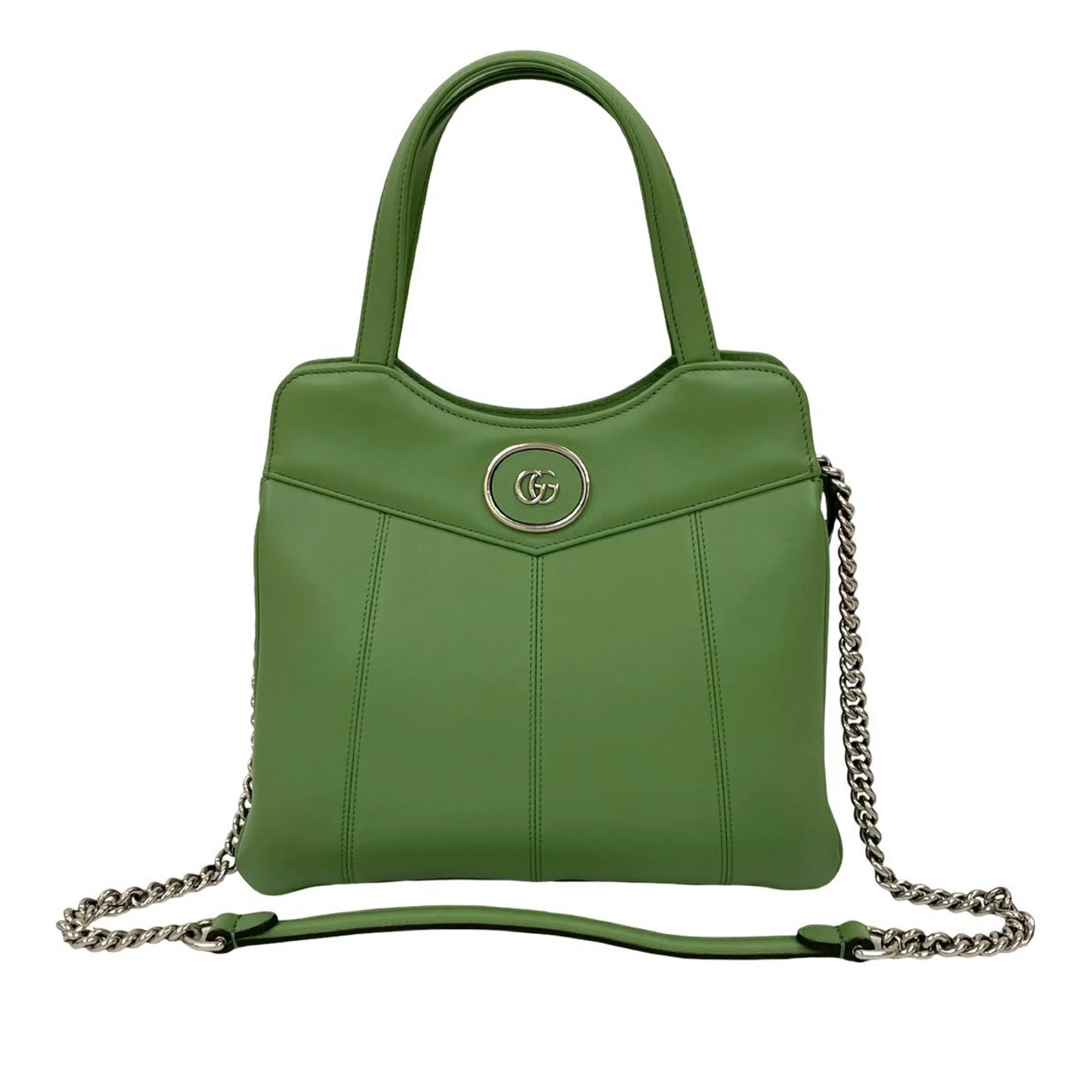 Gucci | Pre-Owned Small Leather Petite GG Tote | Green/Light Green