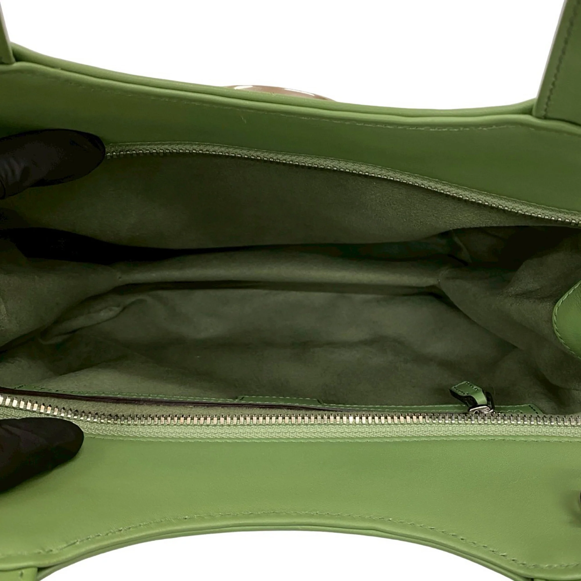 Gucci | Pre-Owned Small Leather Petite GG Tote | Green/Light Green - Image 6