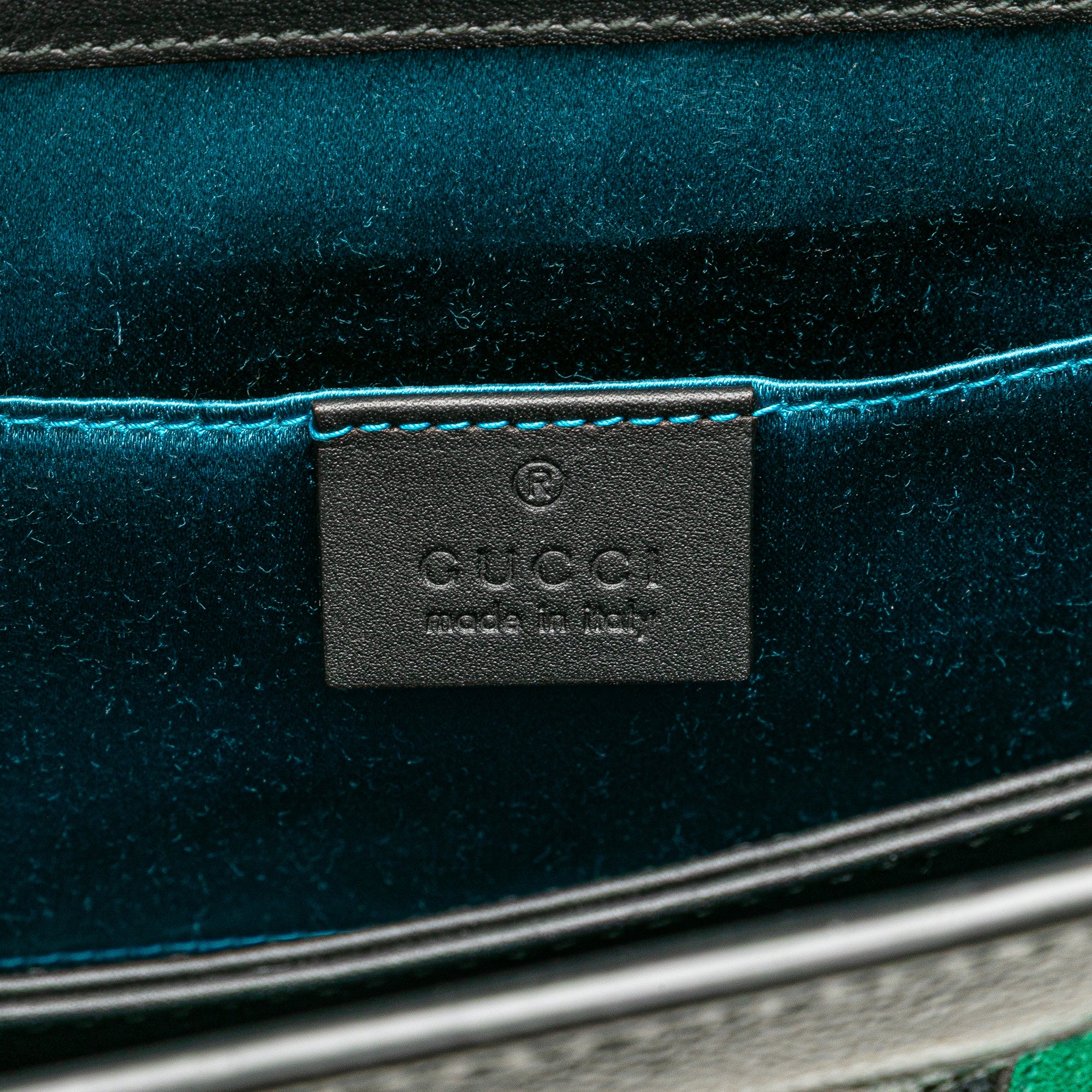 Gucci | Pre-Owned Small Suede Web Ophidia Chain Crossbody | Green - Image 8
