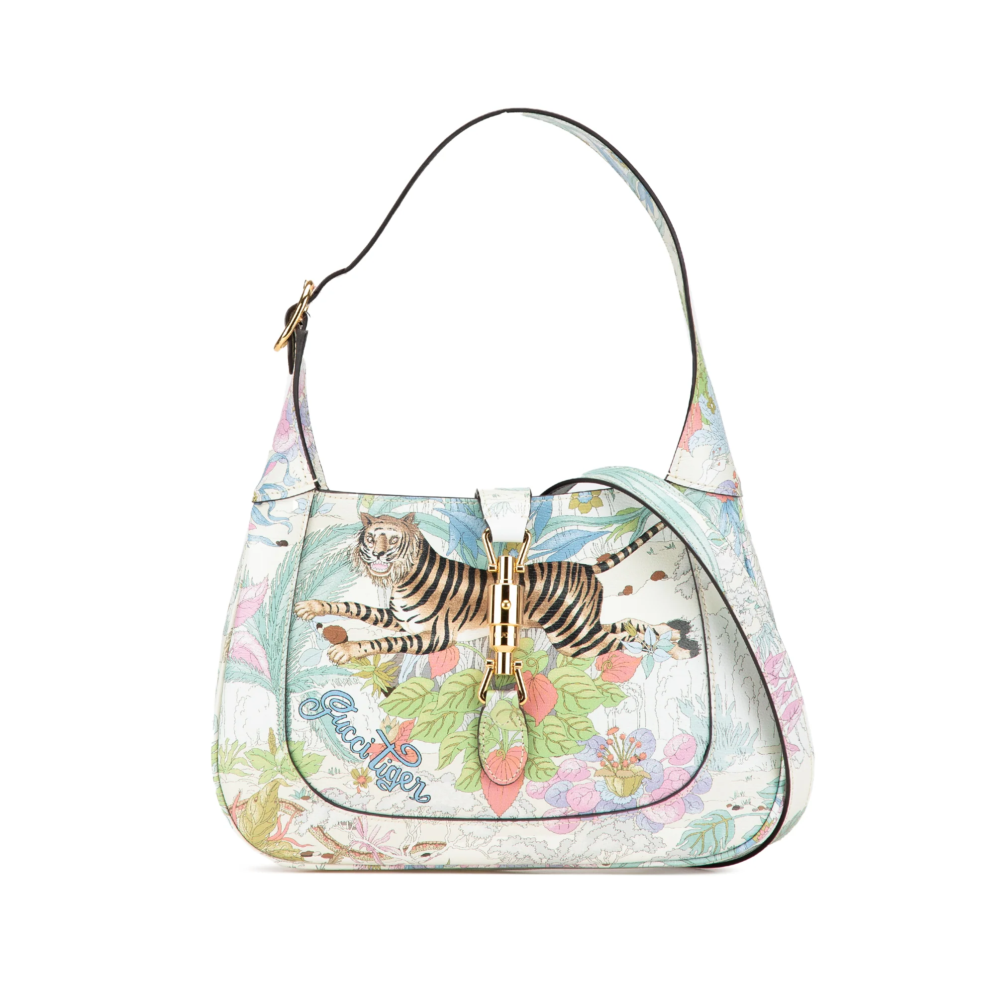 Gucci | Pre-Owned Yuko Higuchi Small Calfskin Floral Print Jackie 1961 | White