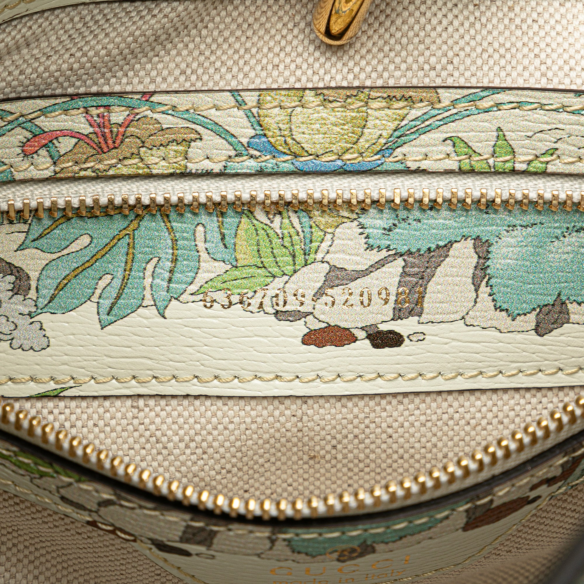 Gucci | Pre-Owned Yuko Higuchi Small Calfskin Floral Print Jackie 1961 | White - Image 10