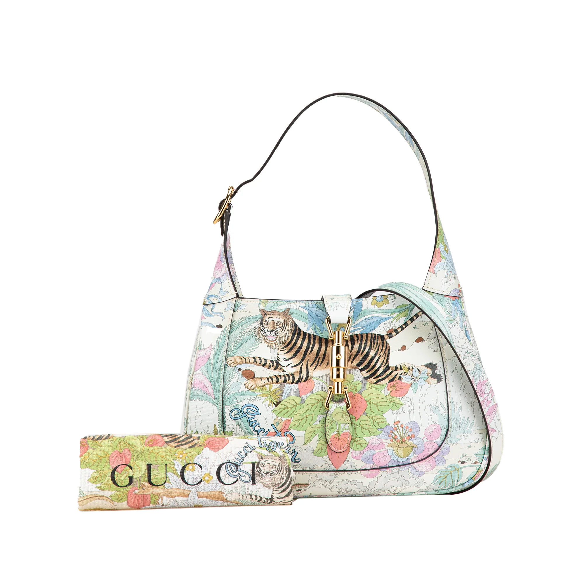 Gucci | Pre-Owned Yuko Higuchi Small Calfskin Floral Print Jackie 1961 | White - Image 5