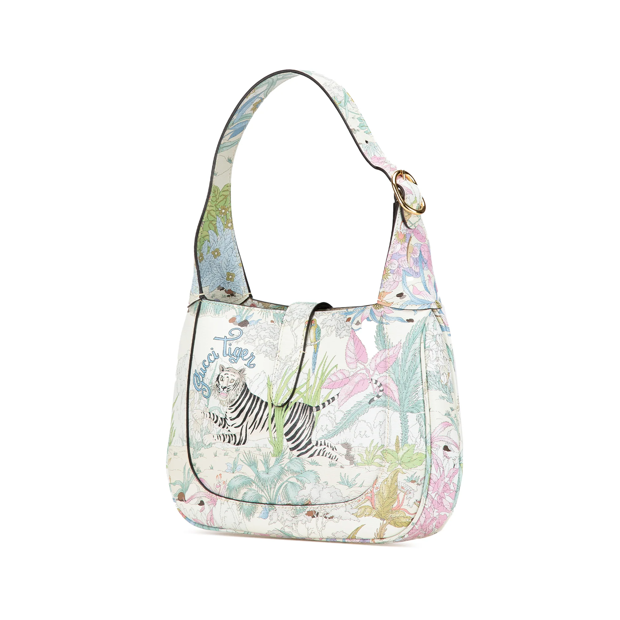 Gucci | Pre-Owned Yuko Higuchi Small Calfskin Floral Print Jackie 1961 | White - Image 6