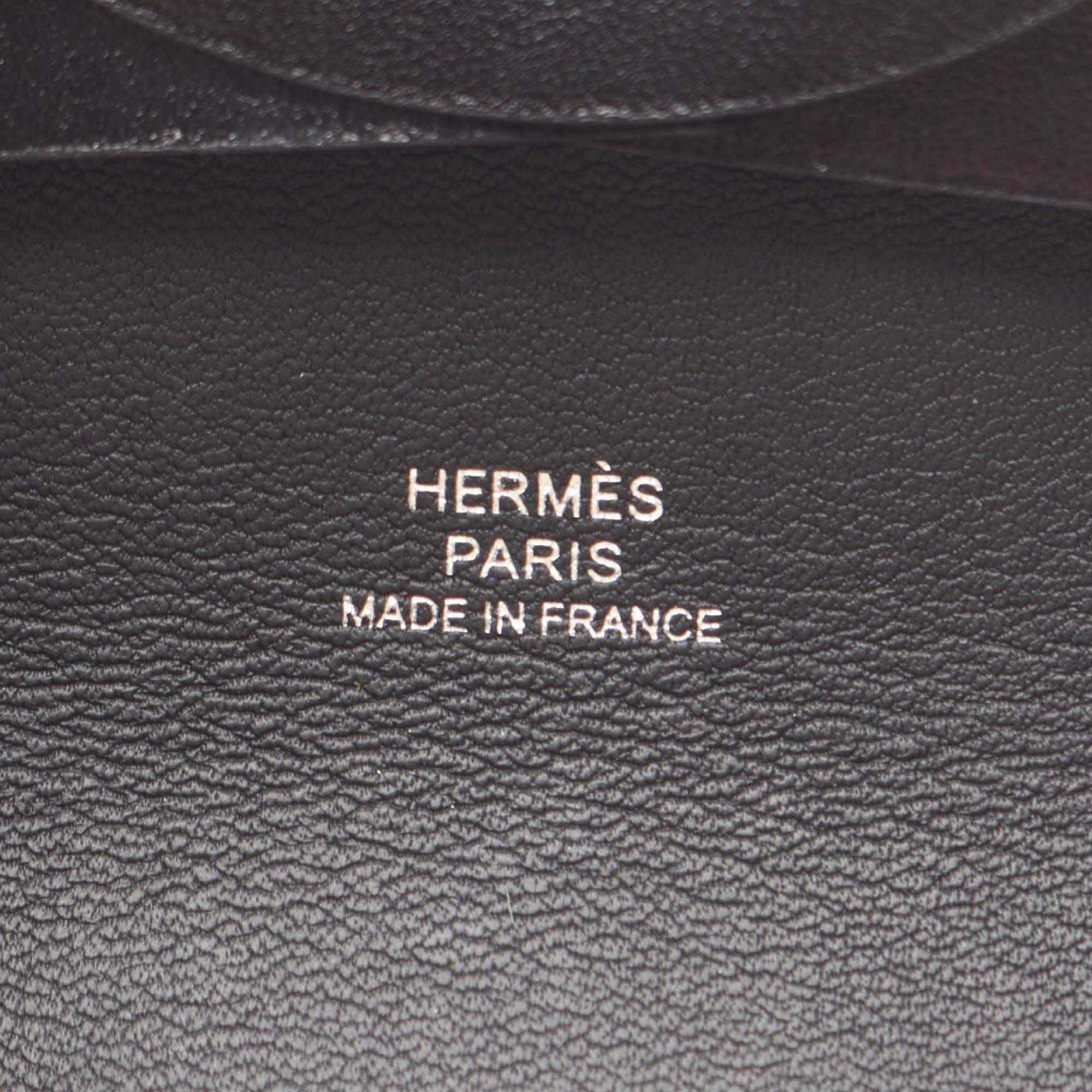 Hermes | Pre-Owned Calfskin Bastia Coin Purse | Black - Image 6