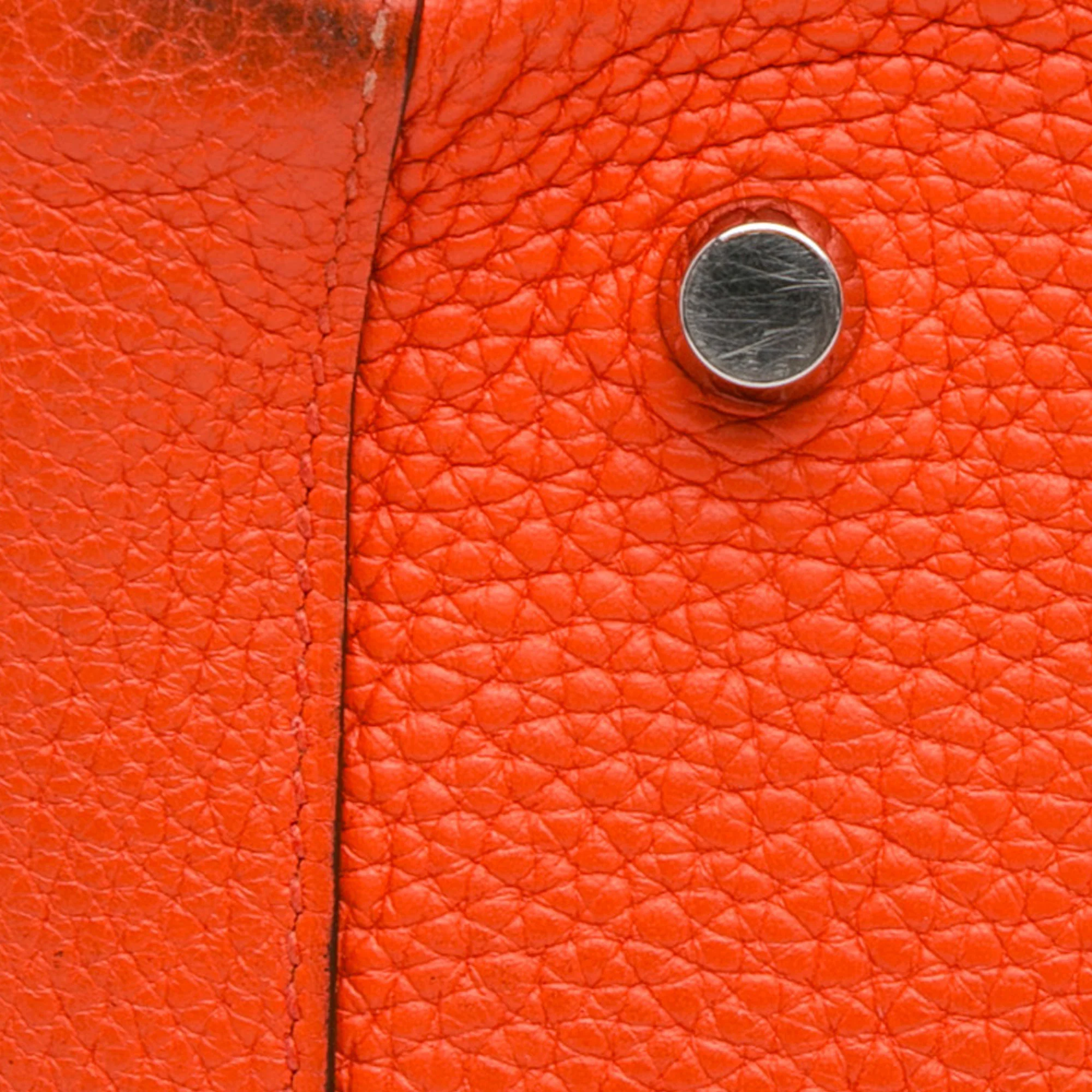 Hermes | Pre-Owned Clemence Lindy 34 | Orange - Image 10