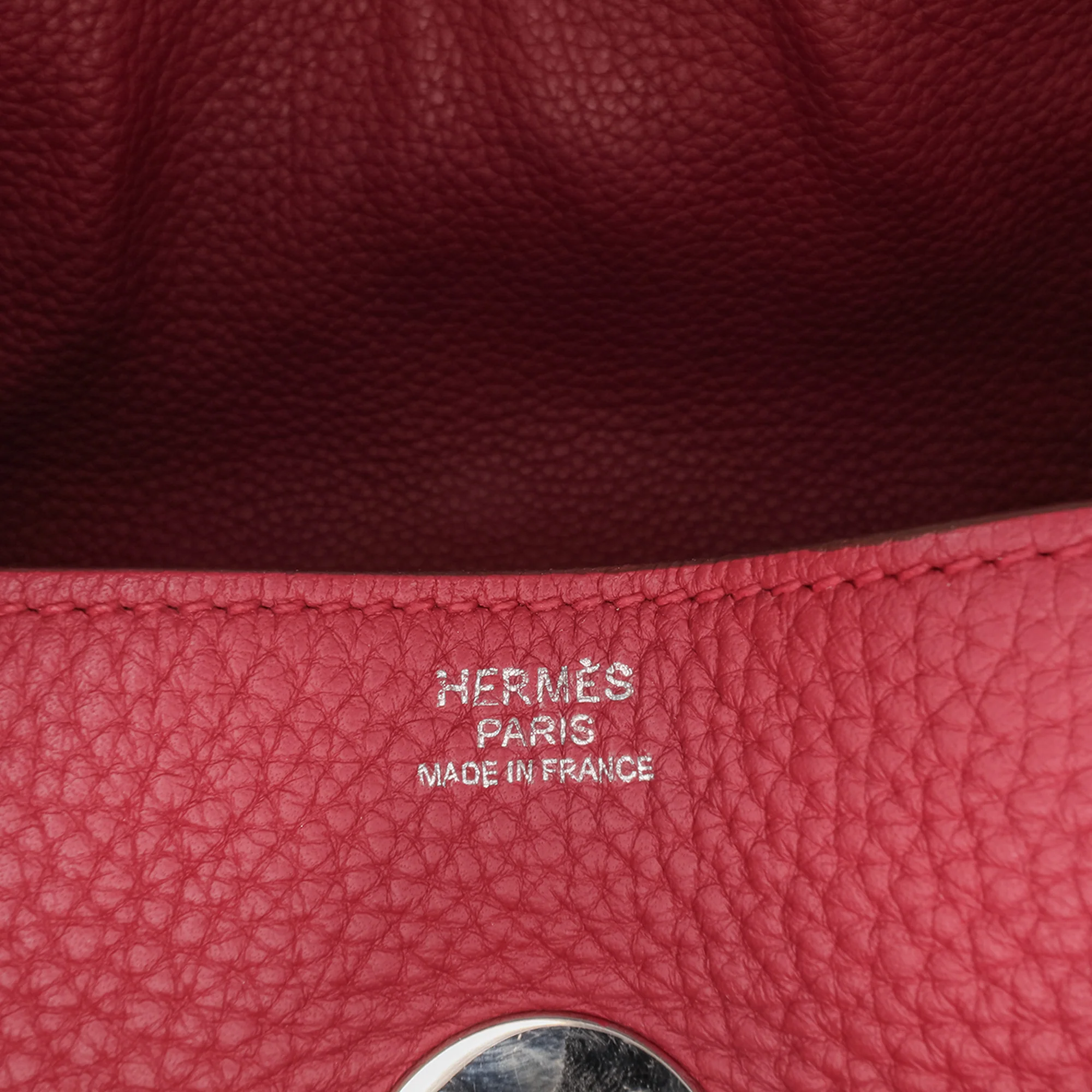 Hermes | Pre-Owned Clemence Lindy 34 | Red/Dark Red - Image 6