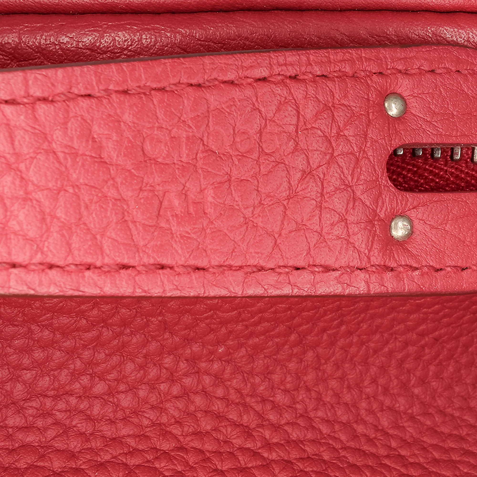 Hermes | Pre-Owned Clemence Lindy 34 | Red/Dark Red - Image 7