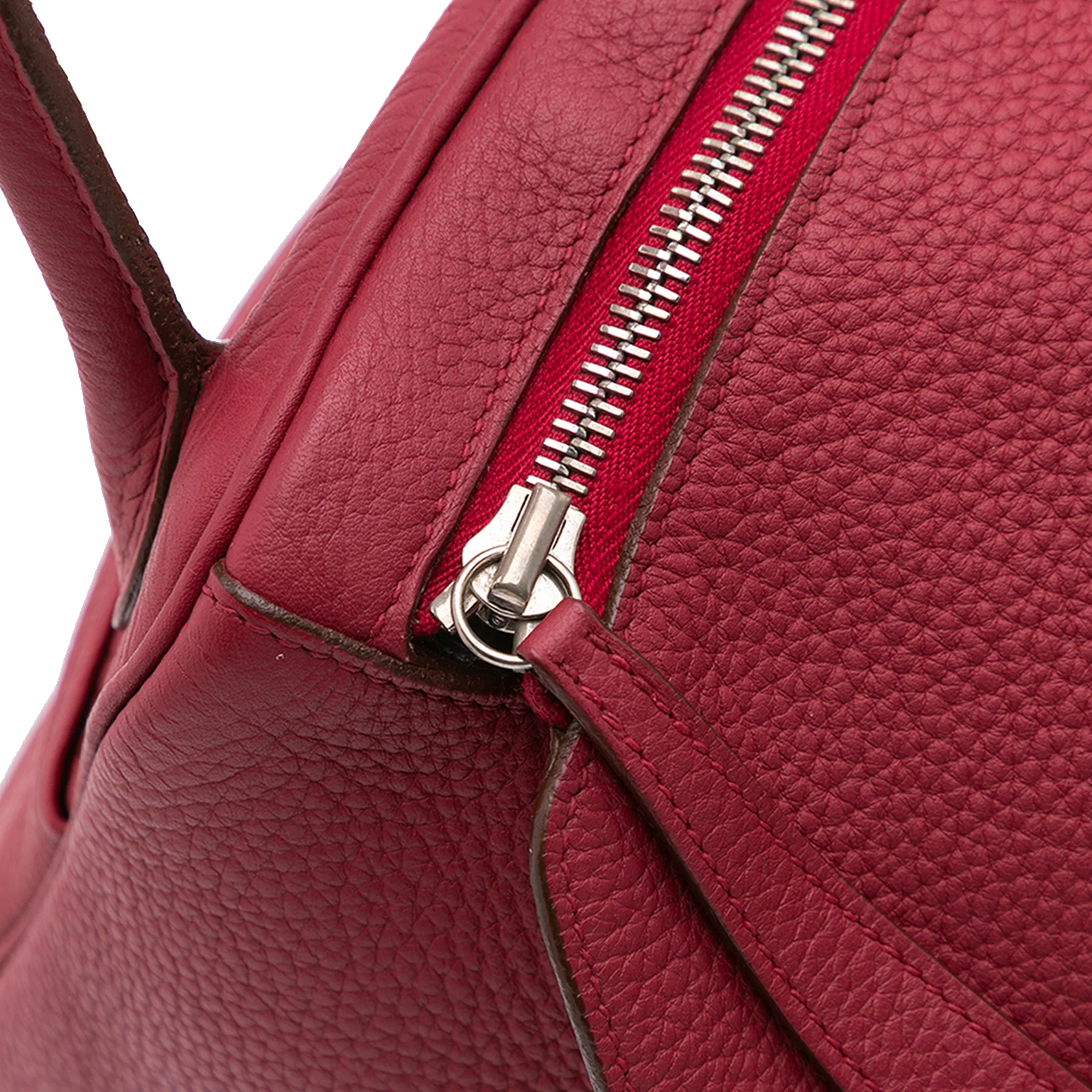 Hermes | Pre-Owned Clemence Lindy 34 | Red/Dark Red - Image 8