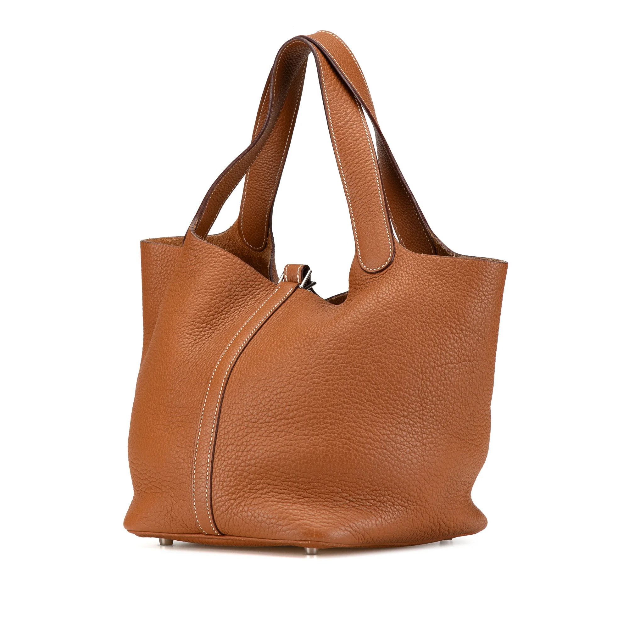 Hermes | Pre-Owned Clemence Picotin 22 | Brown/Camel - Image 3
