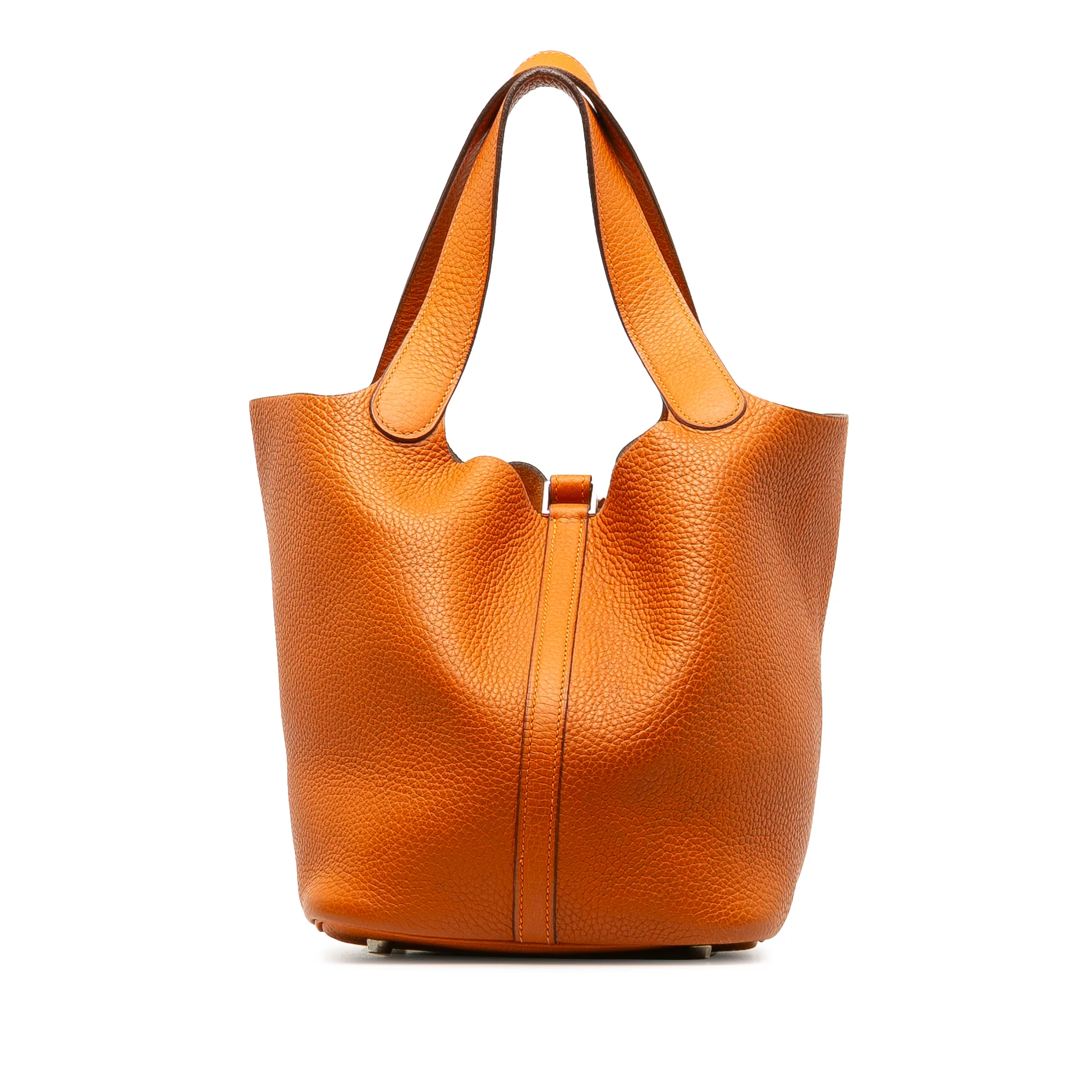 Hermes | Pre-Owned Clemence Picotin Lock 22 | Orange - Image 6