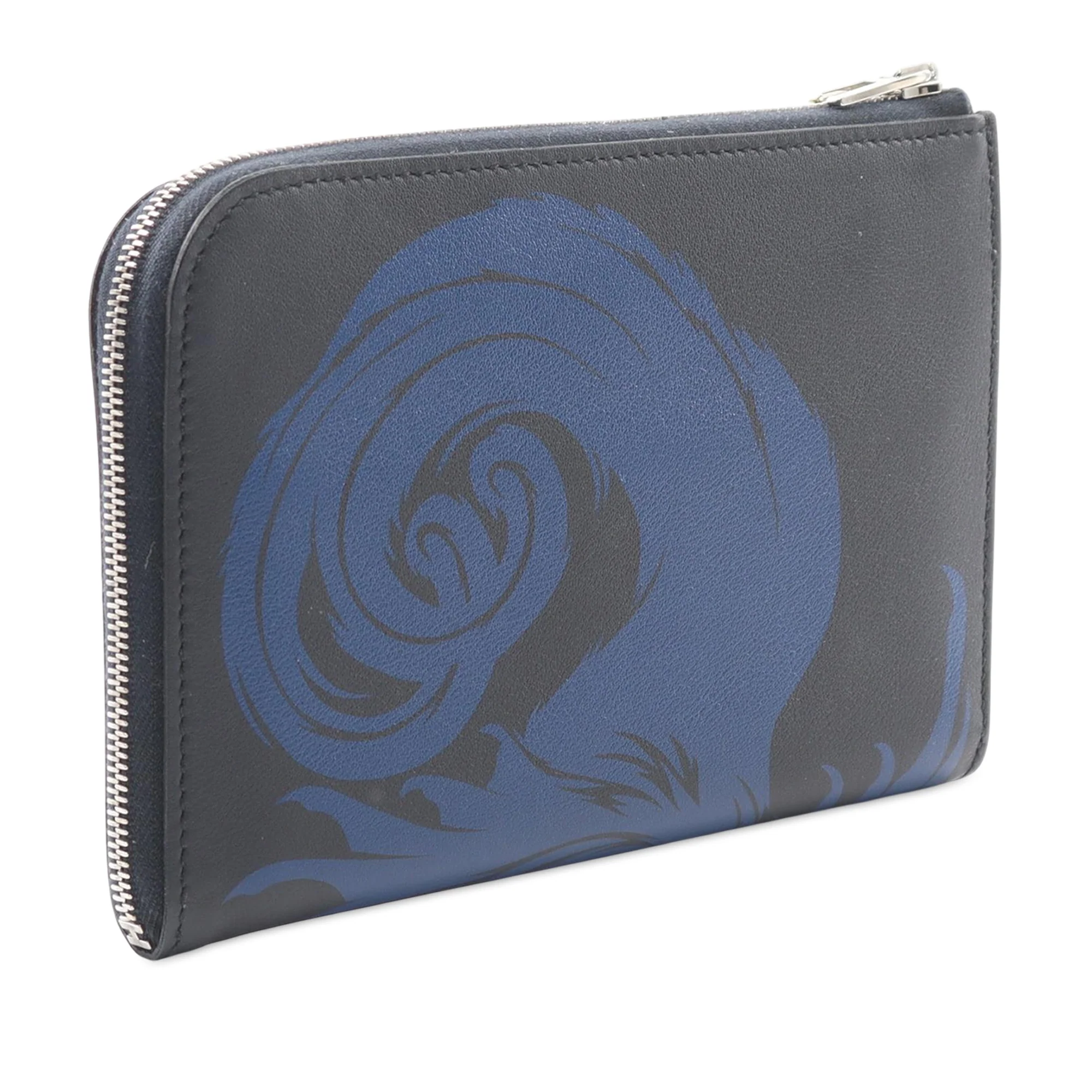 Hermes | Pre-Owned Leather Remix Duo Chimeres Wallet | Blue/Navy - Image 2