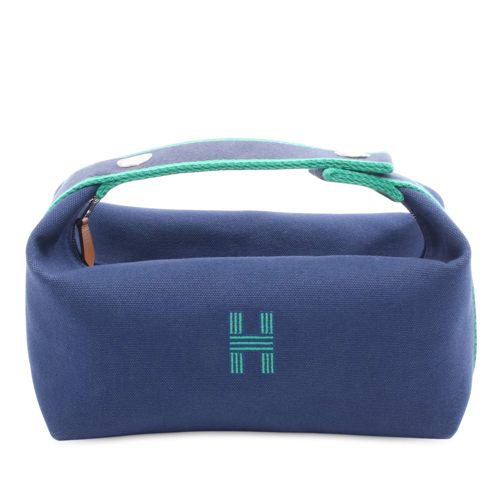 Hermes | Pre-Owned Small Toile Bride a Brac Case | Blue